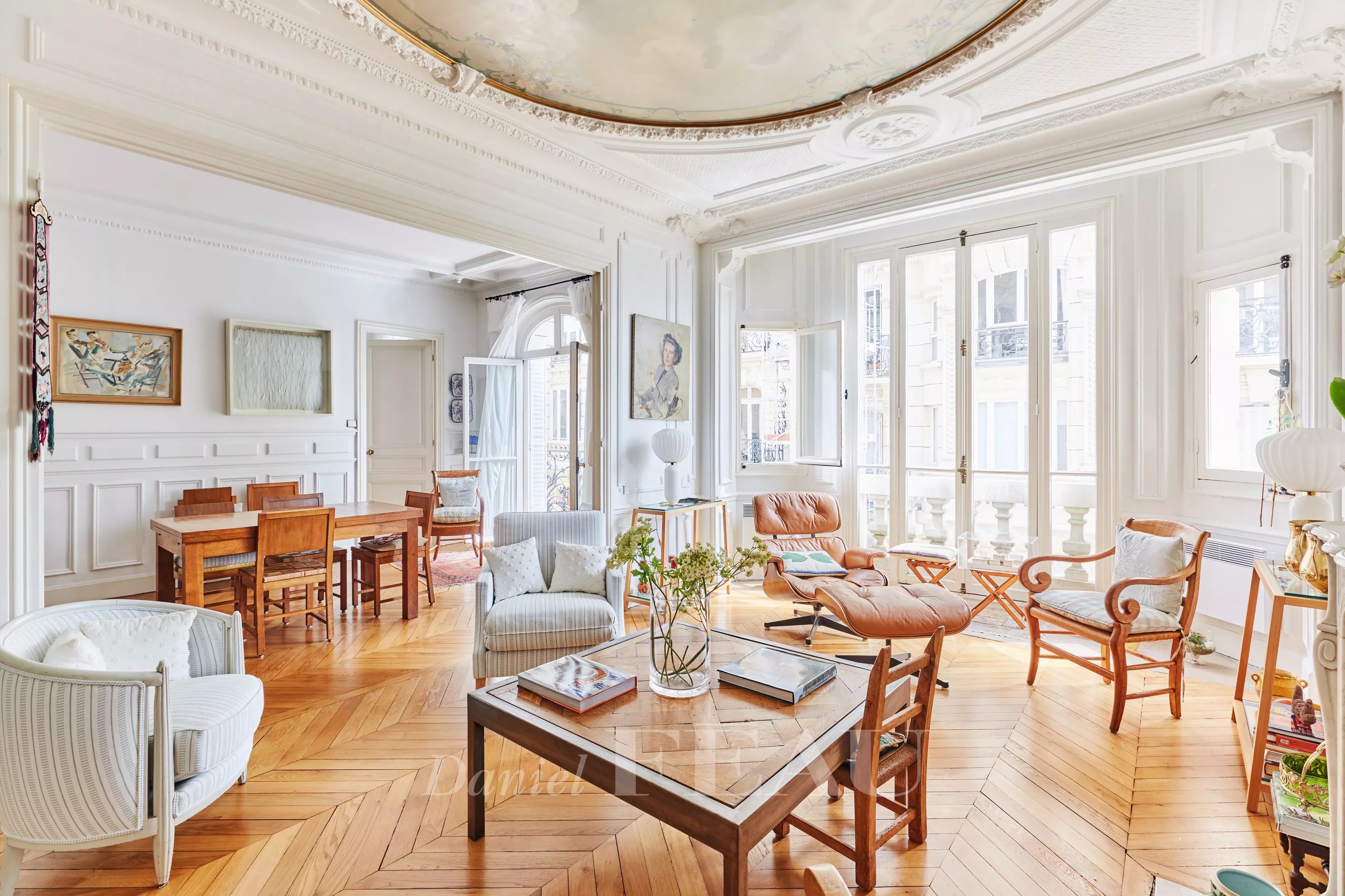 Grande double réception avec balcon