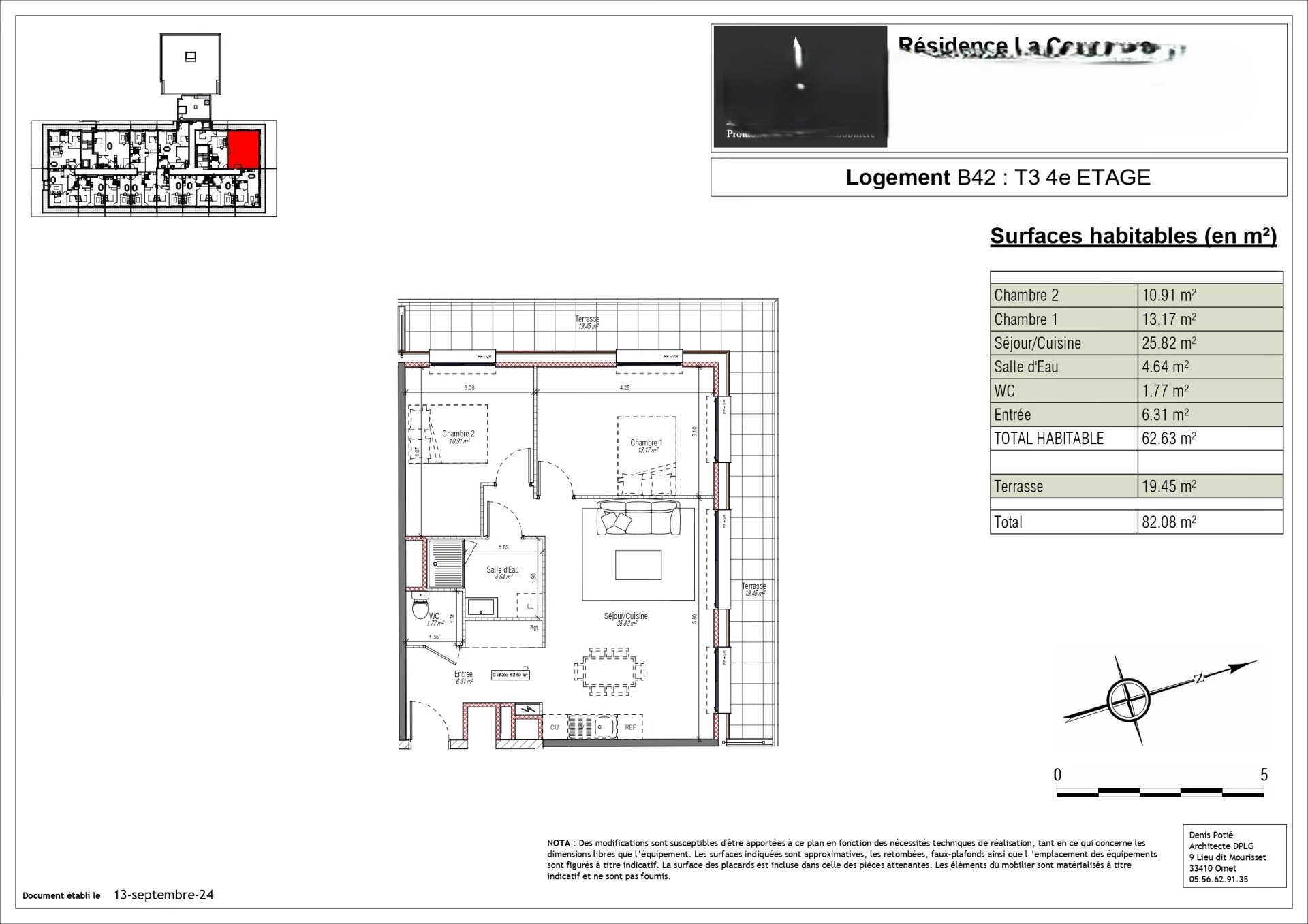 T3 74m² avec terrasse - CENTRE VILLE