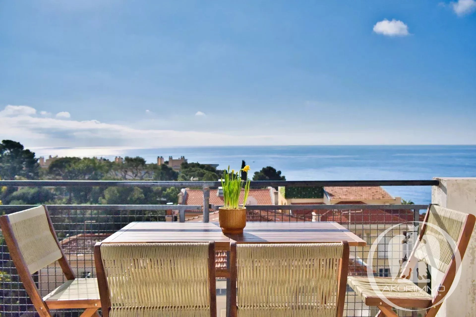 Cap d'Ail- La Mala, Sale 2 rooms apartment, terrace, sea view