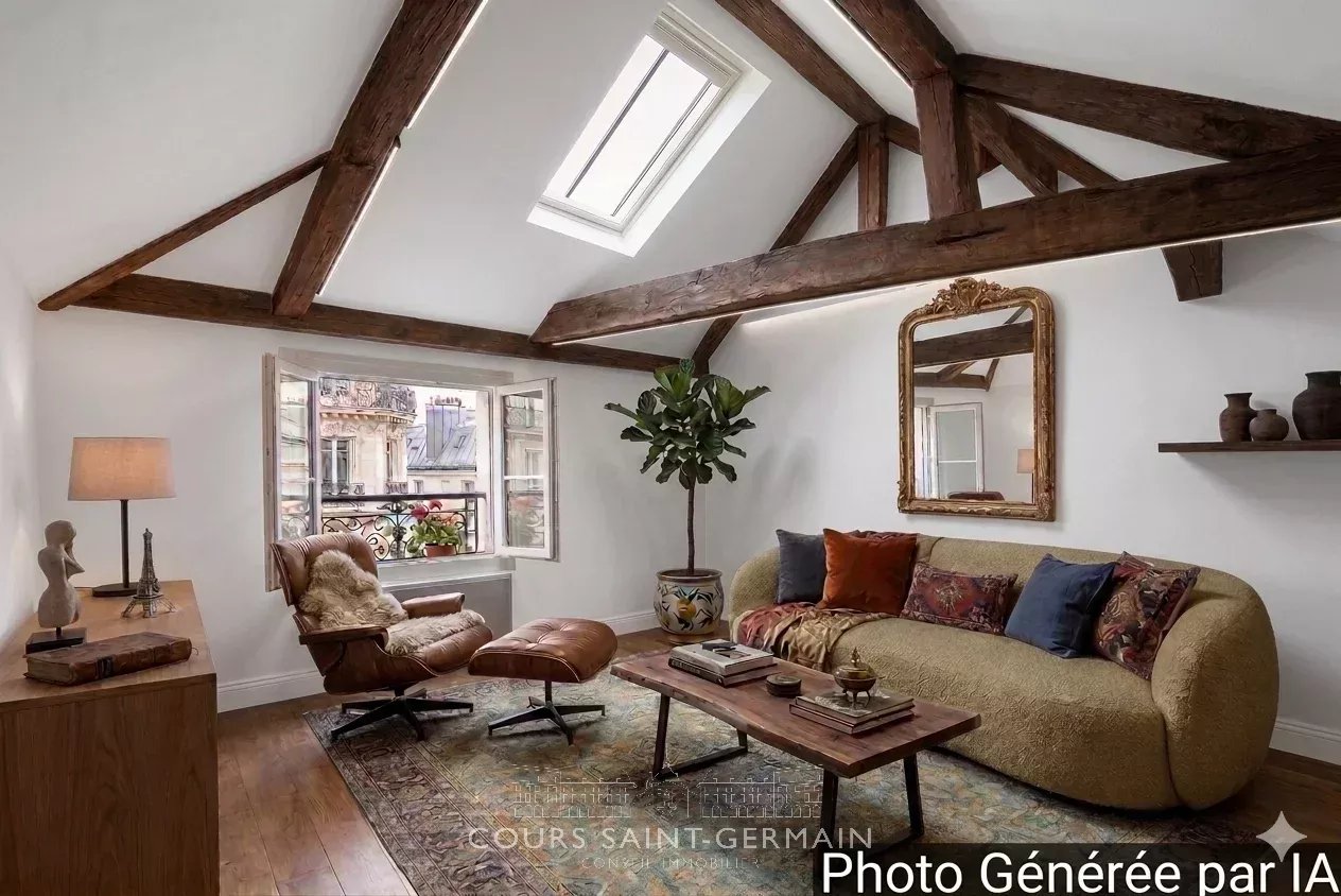 RARE — Rue de Buci, 6ème arrondissement — Dernier étage avec vue sur les toits et combles aménageables