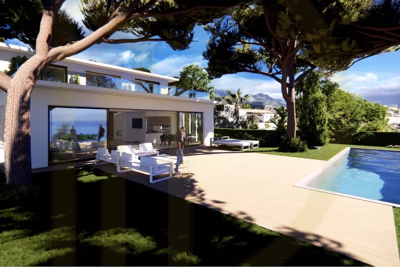 Roquebrune - Contemporary villa with panoramic sea view in a private estate