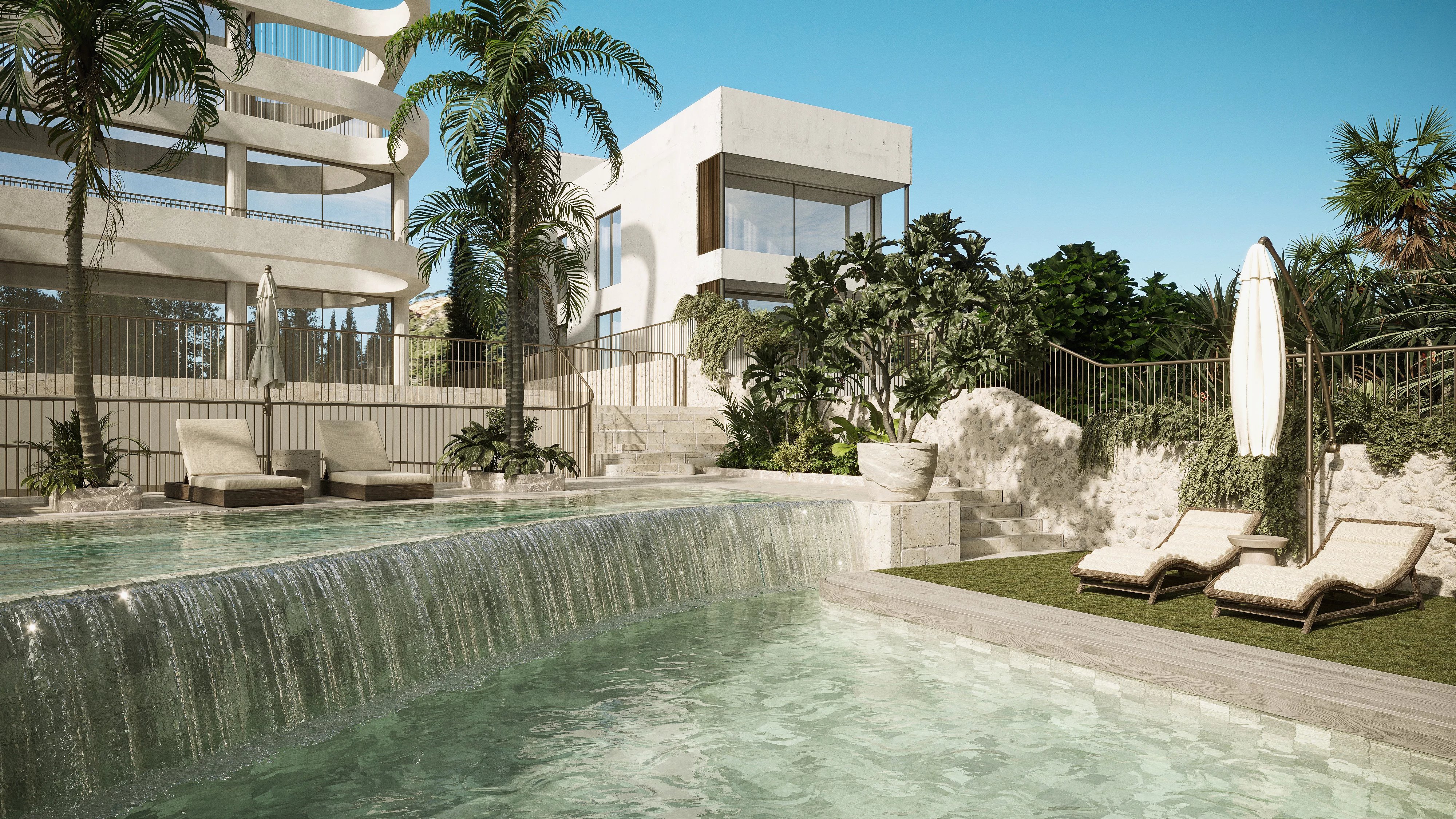Appartement de jardin de luxe en construction