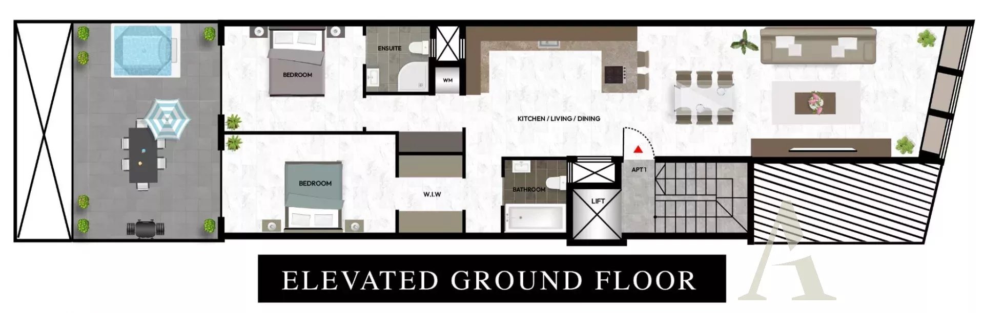 Elevated Ground Floor, 2 Bedroom Apartment in Sliema