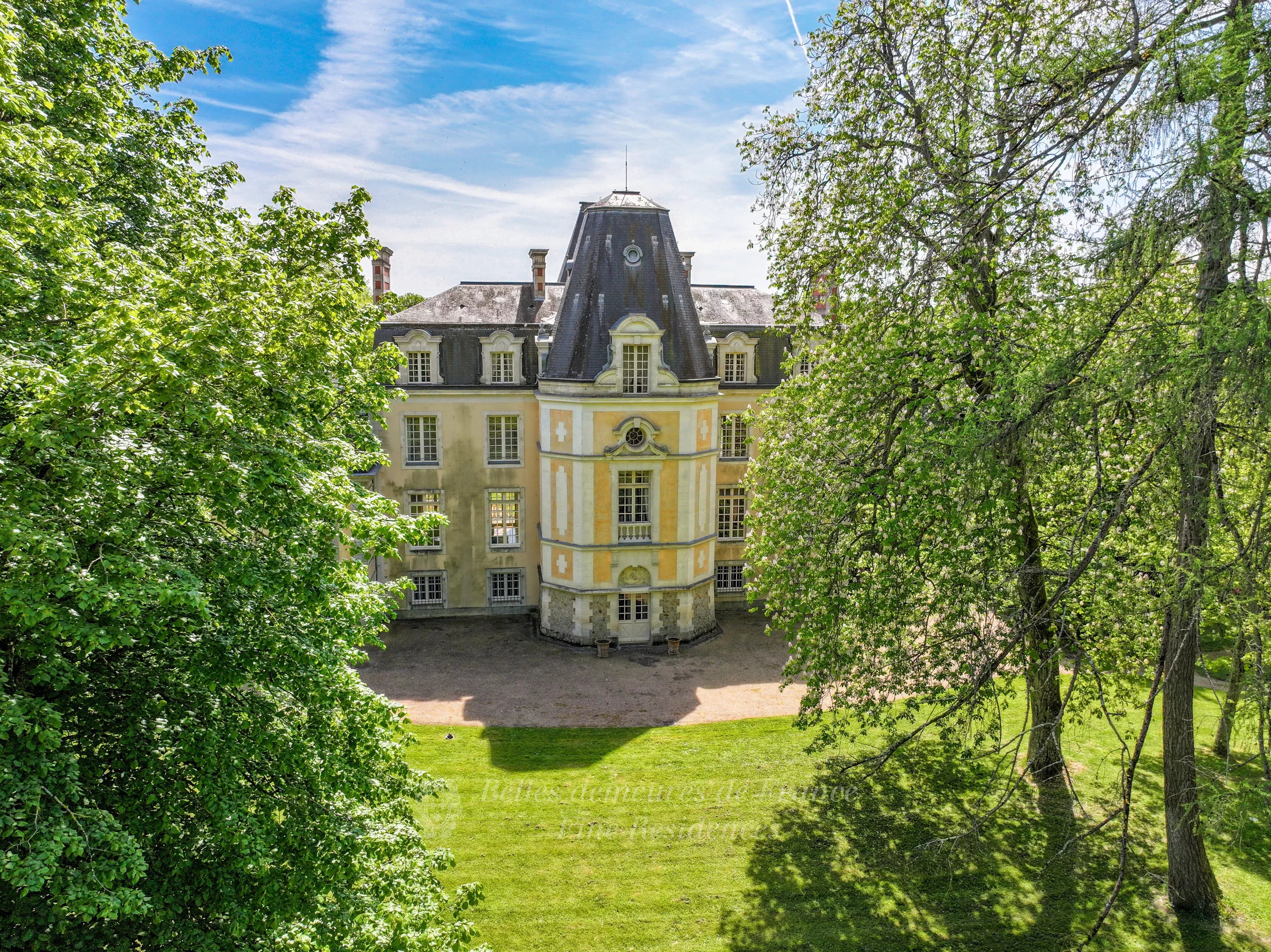 Elégant château XVIIIe remanié fin XIXe, en parfait état, superbe parc arboré de 9 ha environ