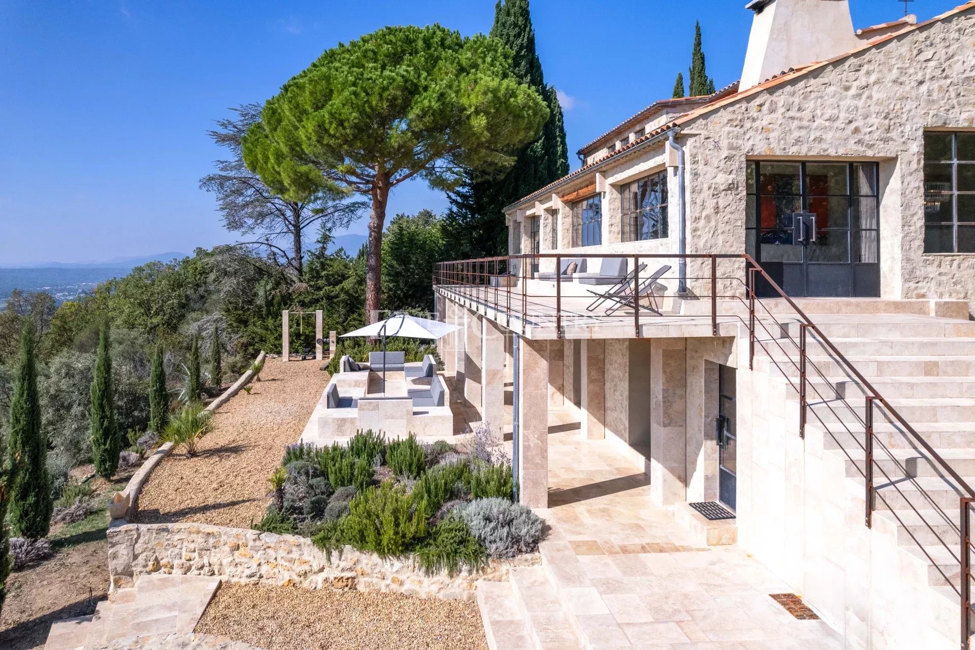 Architectural Stone Bastide for sale in Montauroux village Accommodation in Cannes