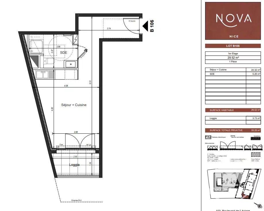 brand new studio in Ariane - Nice