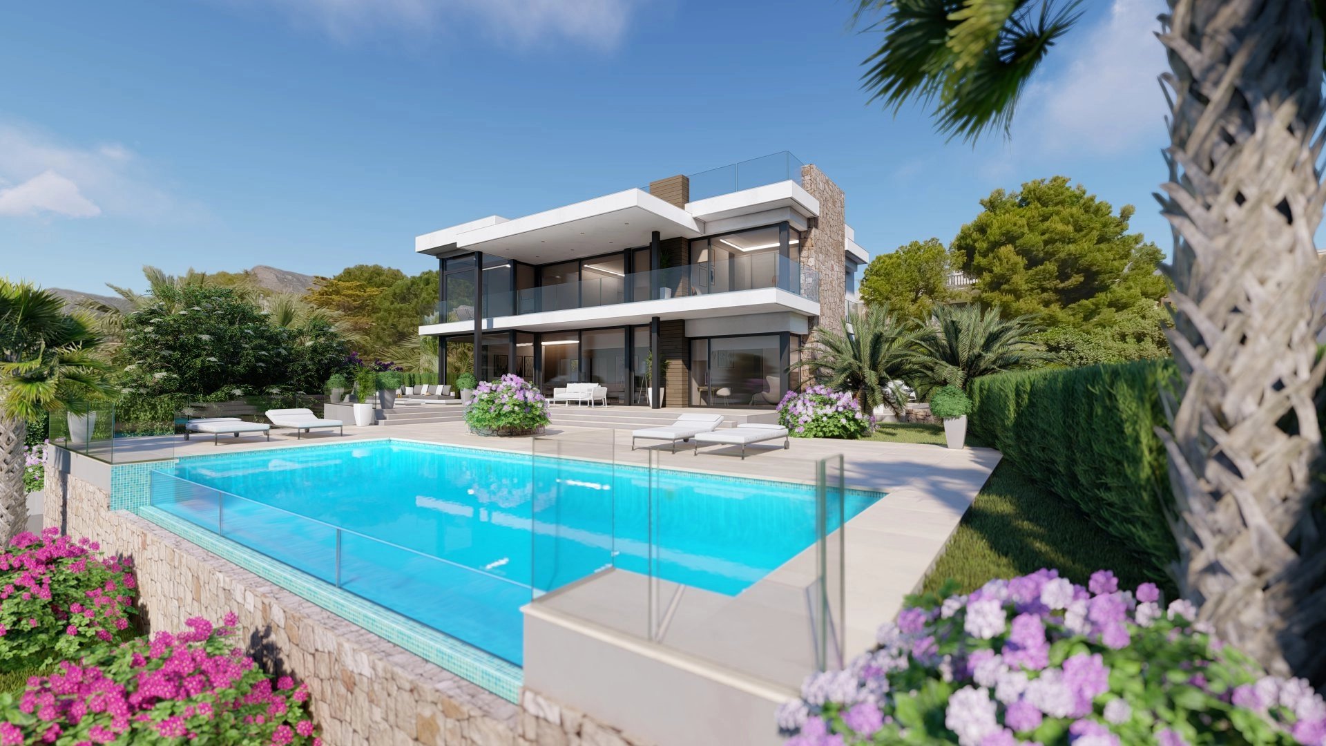 Een nieuw luxe huis in Calpe dicht bij zee en voorzieningen