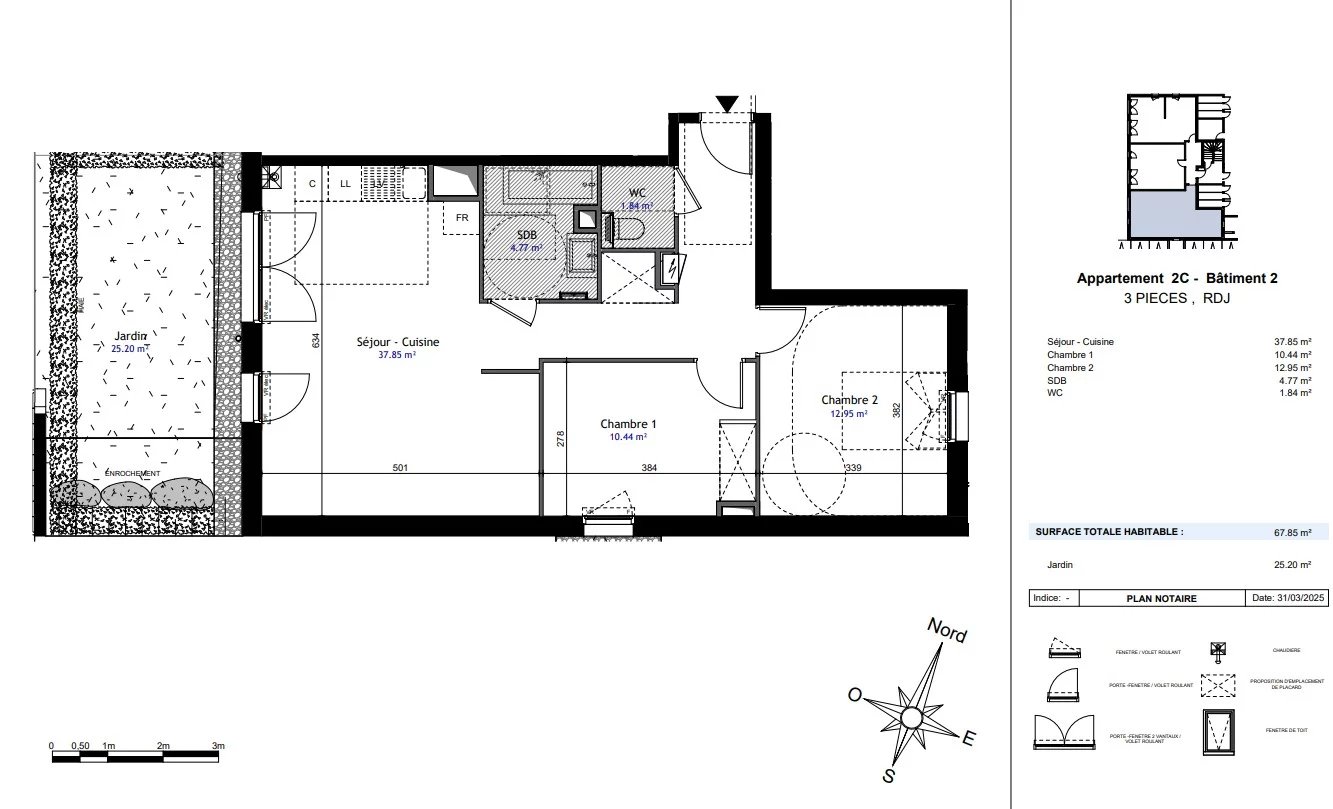 Appartement T23 de 67.85 m² en rez-de-jardin - Brenthonne