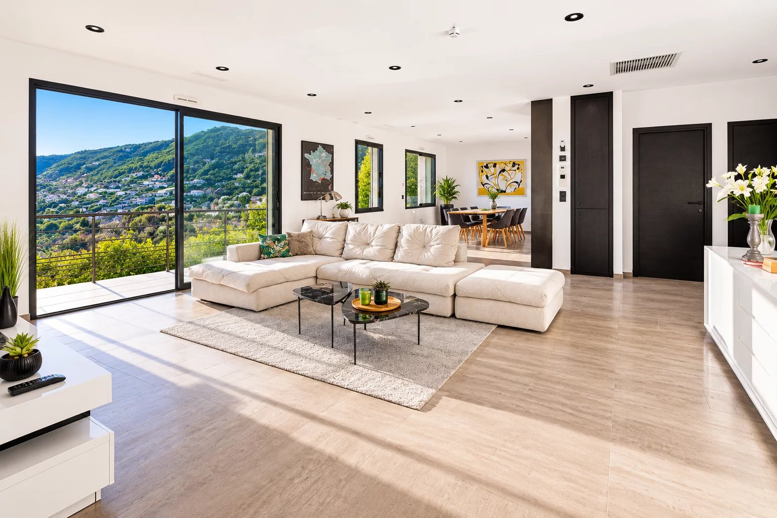 Elegant Contemporary Villa with Sea and Village Views
