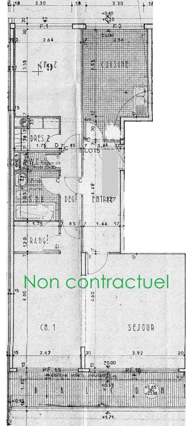 Grand 3 pièces balcon ascenseur vue dégagée