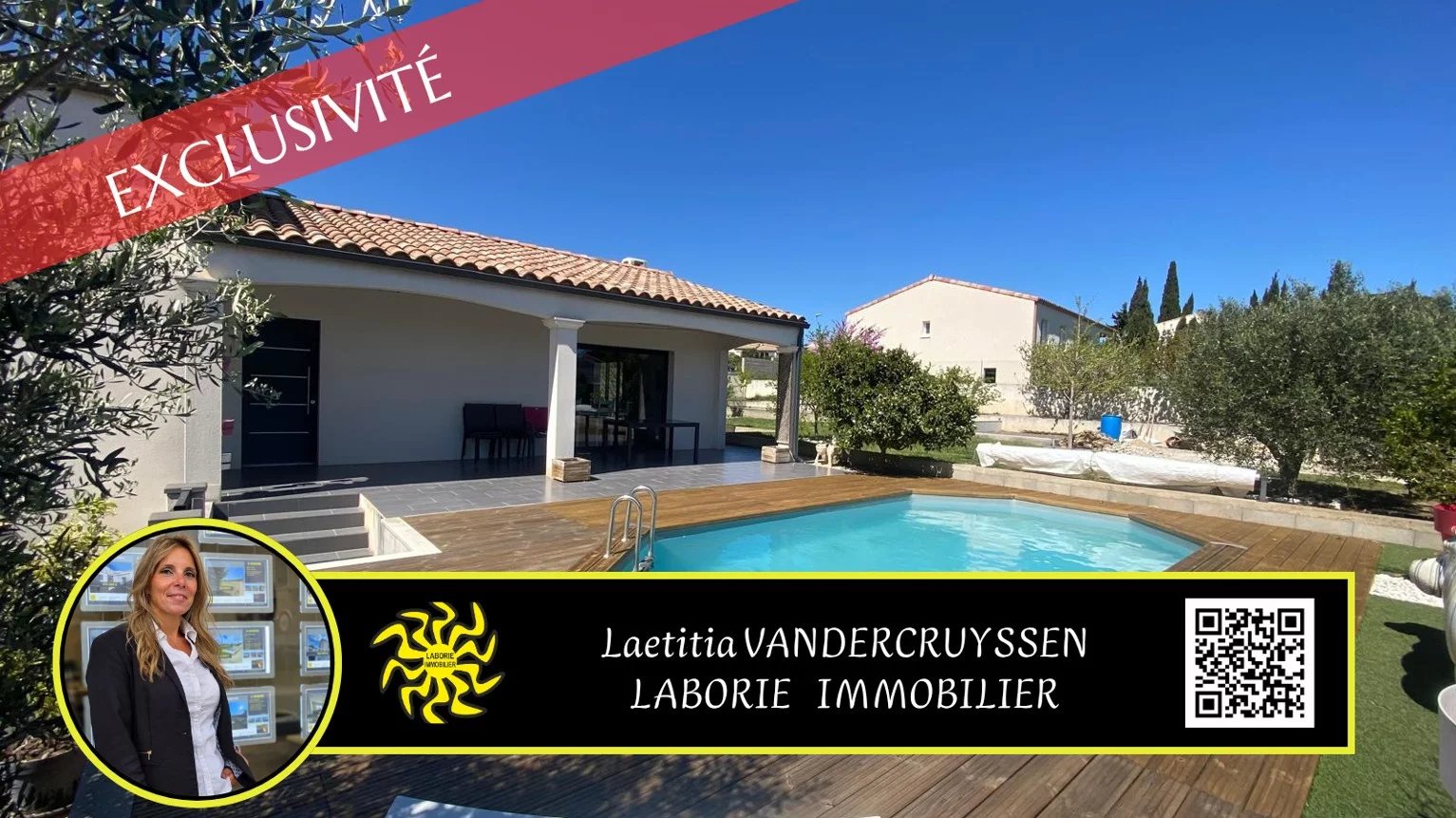 A vendre villa T5 de 158 m2 avec garage et piscine sur une p