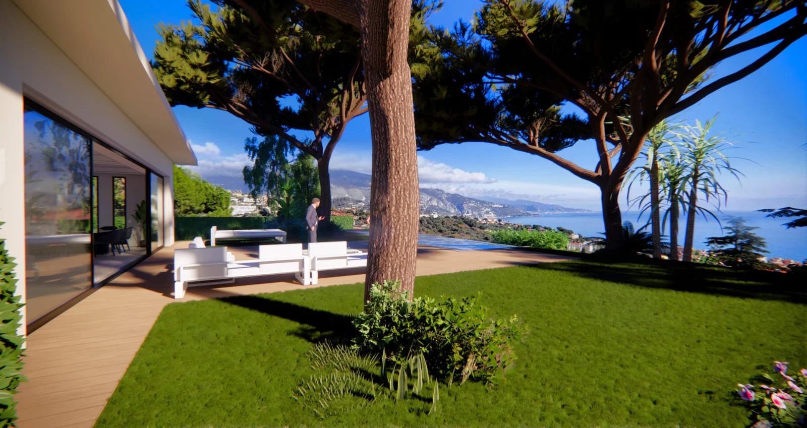 ROQUEBRUNE CAP MARTIN - VILLA 5 CHAMBRES VUE MER - PISCINE - GARAGE