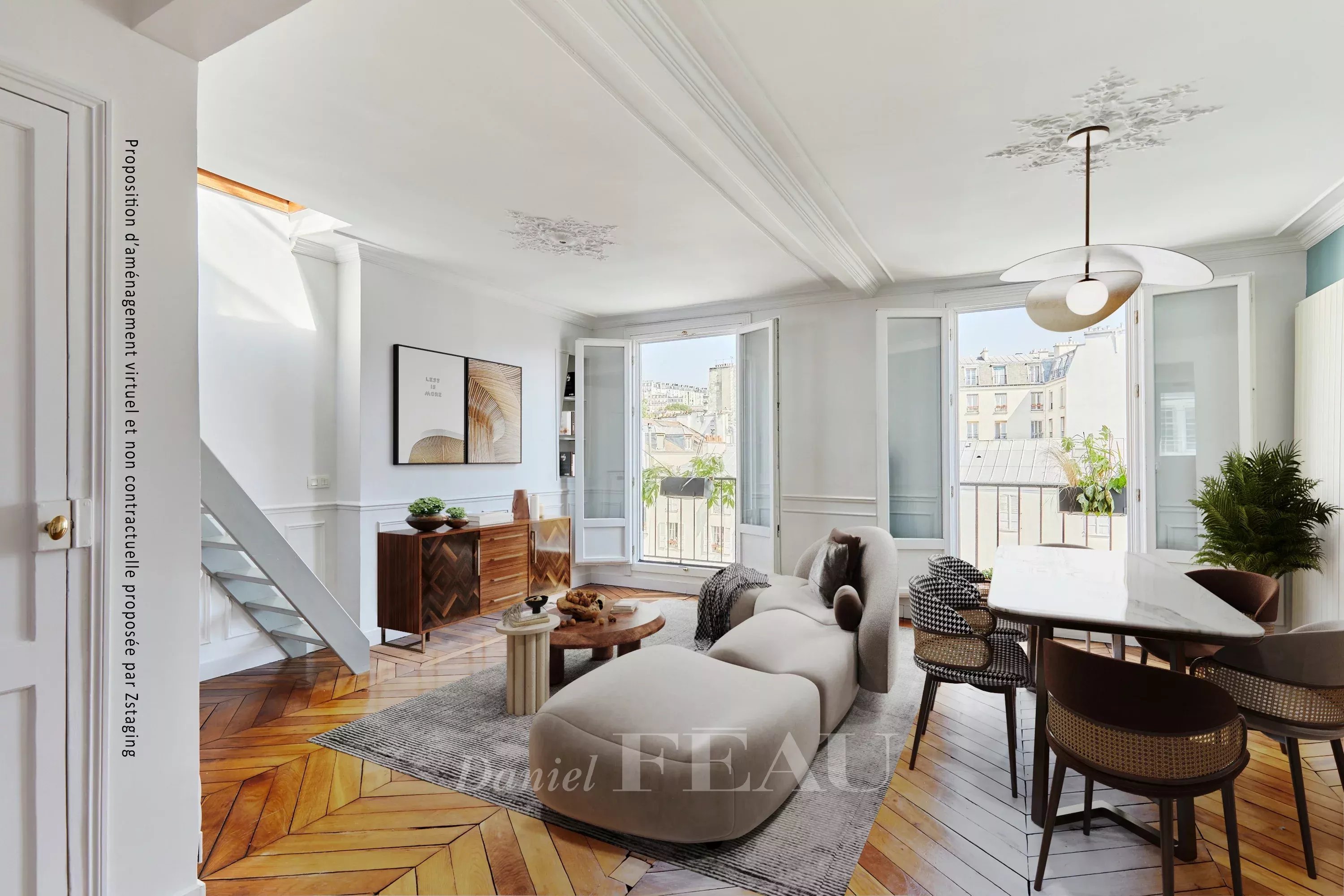 Double réception avec vues dégagées (Home Staging)