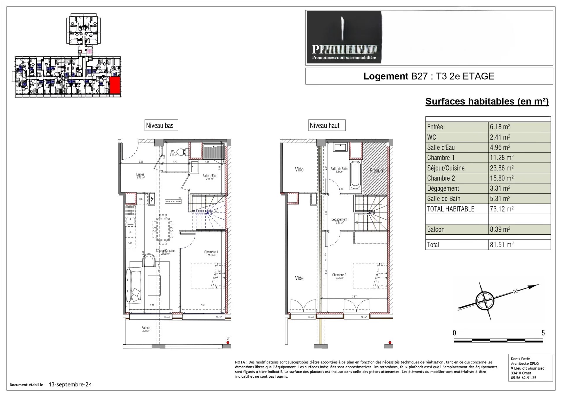 DUPLEX T3 78m² avec balcon - CENTRE VILLE