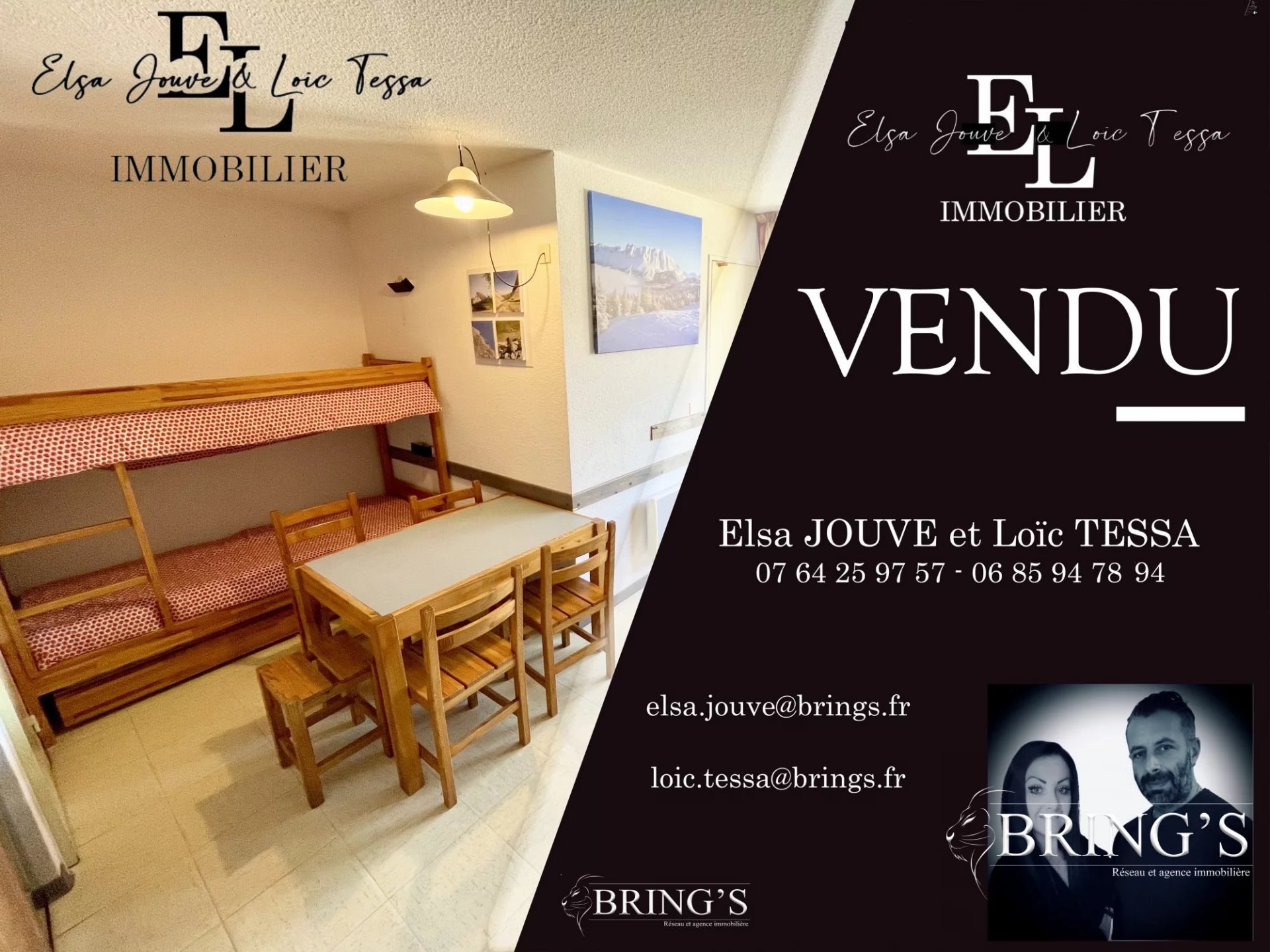 Appartement T2 en front de neige