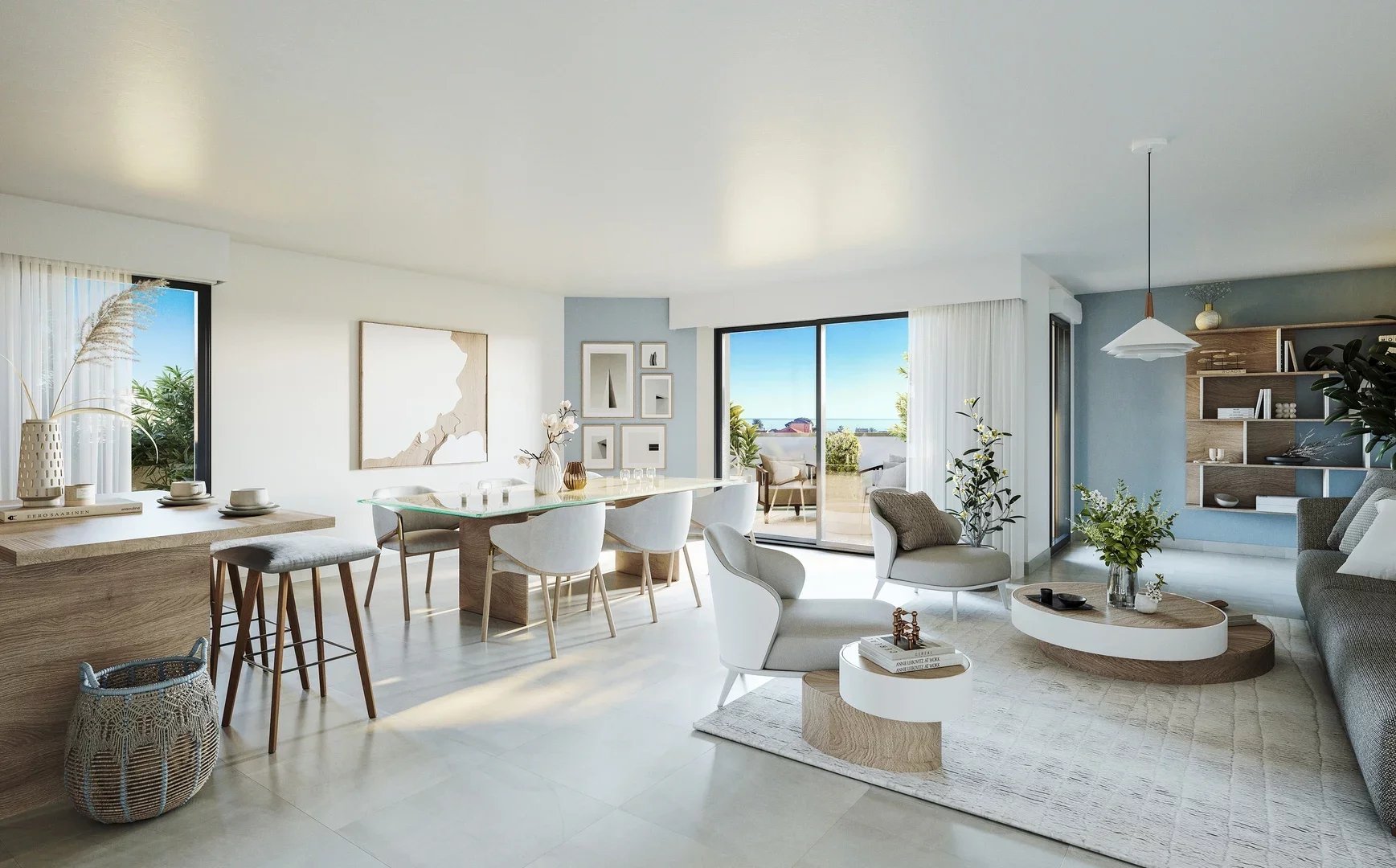 Appartement moderne à Cagnes-sur-Mer, 2 ch, 66,53 m²