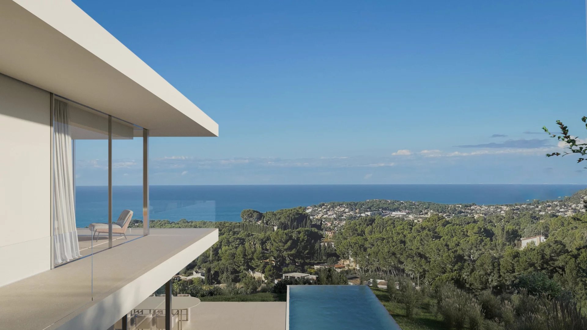 VILLA MODERNE NEUVE AVEC VUE PANORAMIQUE SUR MER À BENISSA COSTA