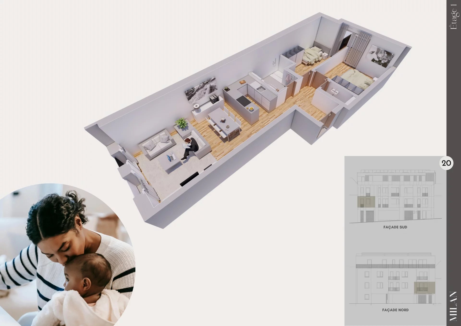 Appartement de 2 chambres à vendre à Steinfort dans la Résidence MILAN