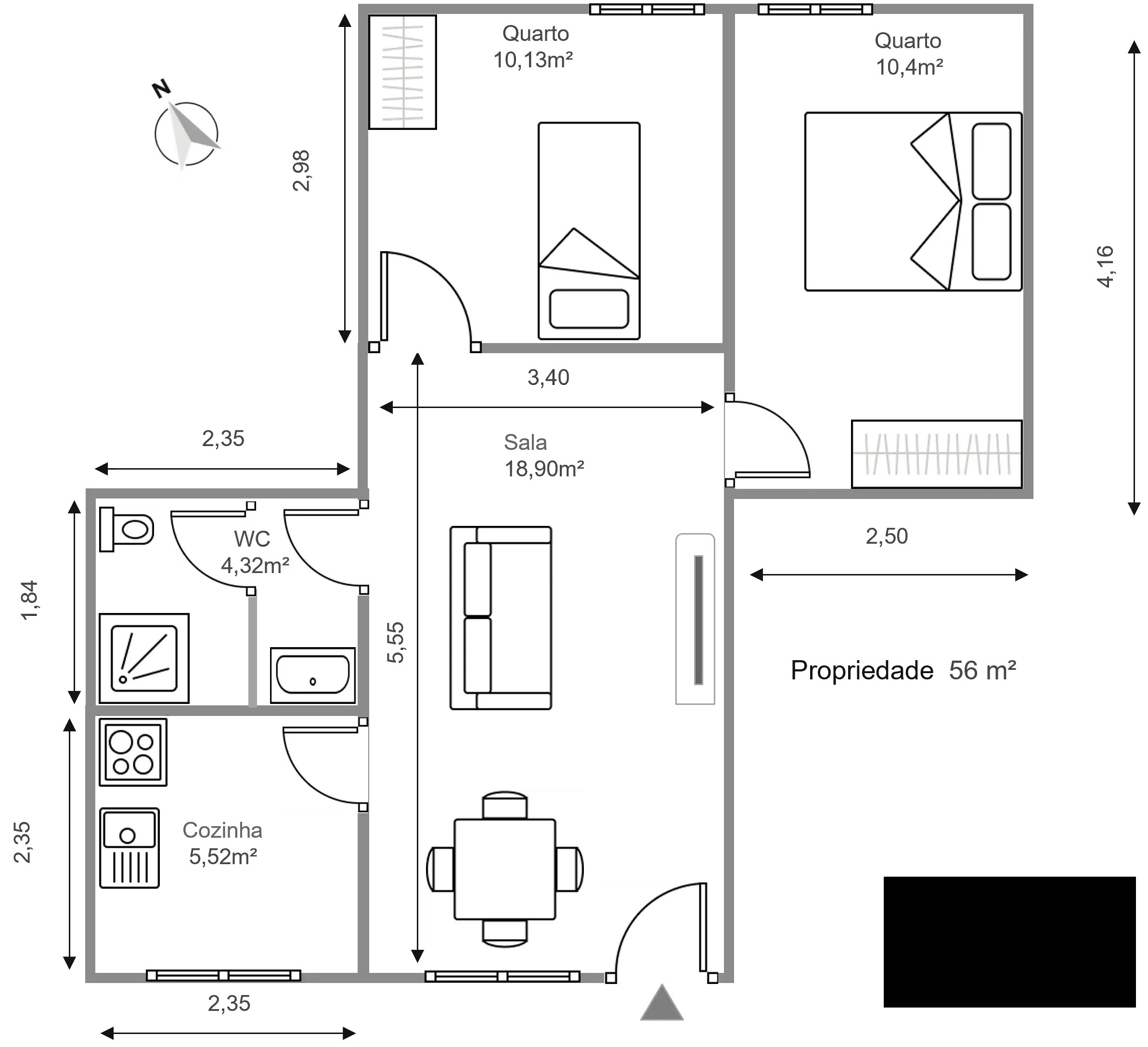 2-Bedroom Apartment to remodel in Amora, 56 m² 86997802 image 14