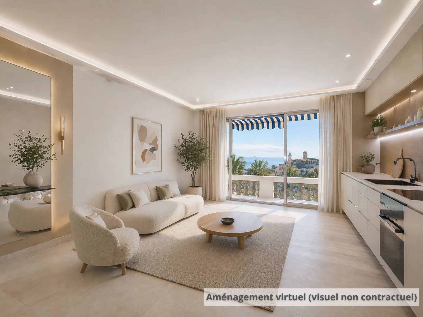 VUE MER EXCEPTIONNELLE, PLEIN SUD ET PARC - GRAND T2/3 - RÉSIDENCE CLASSÉE FIN XIXe
