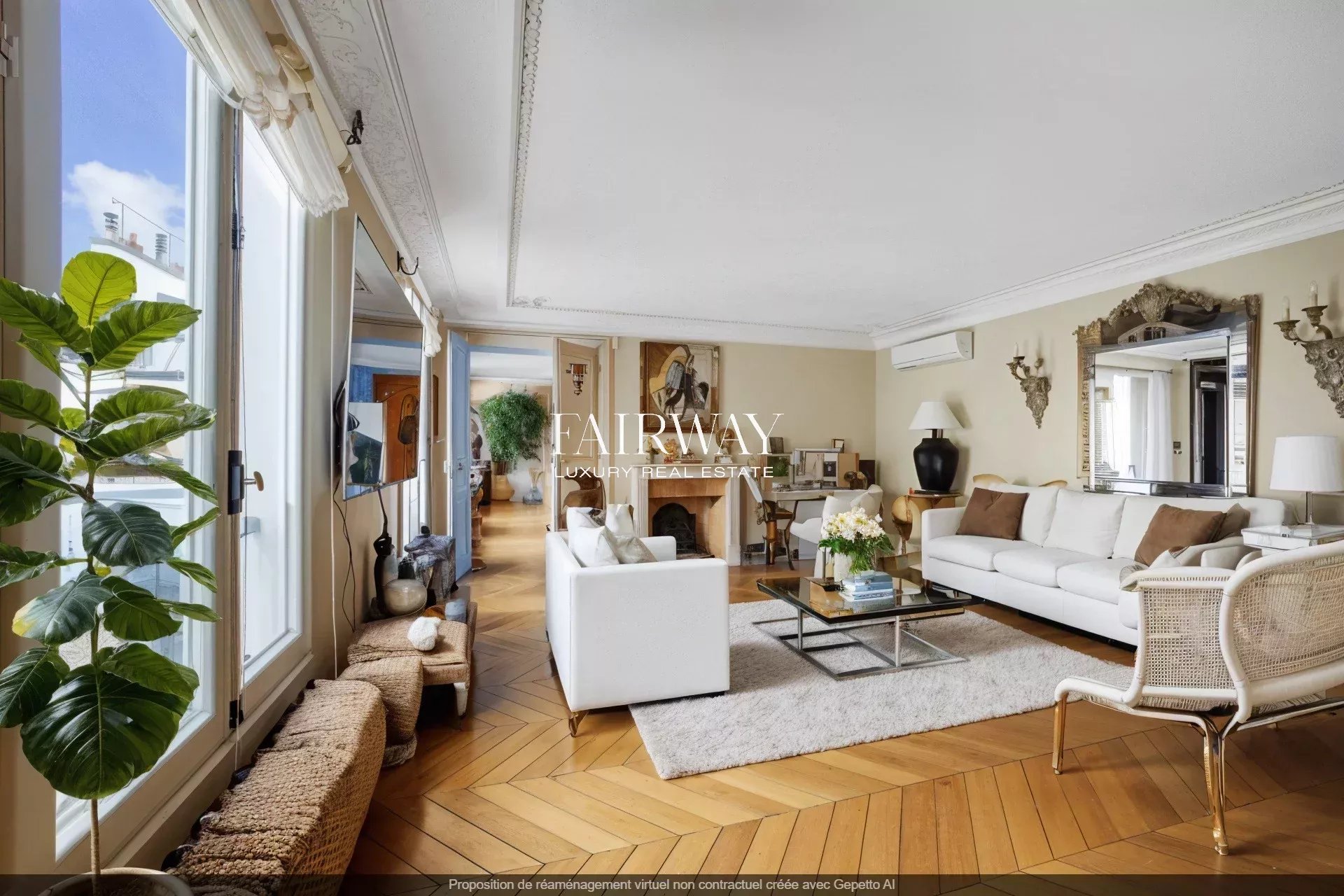Appartement haussmannien de prestige de 124 m² avec 2 chambres de service en option – Paris 8e Montaigne