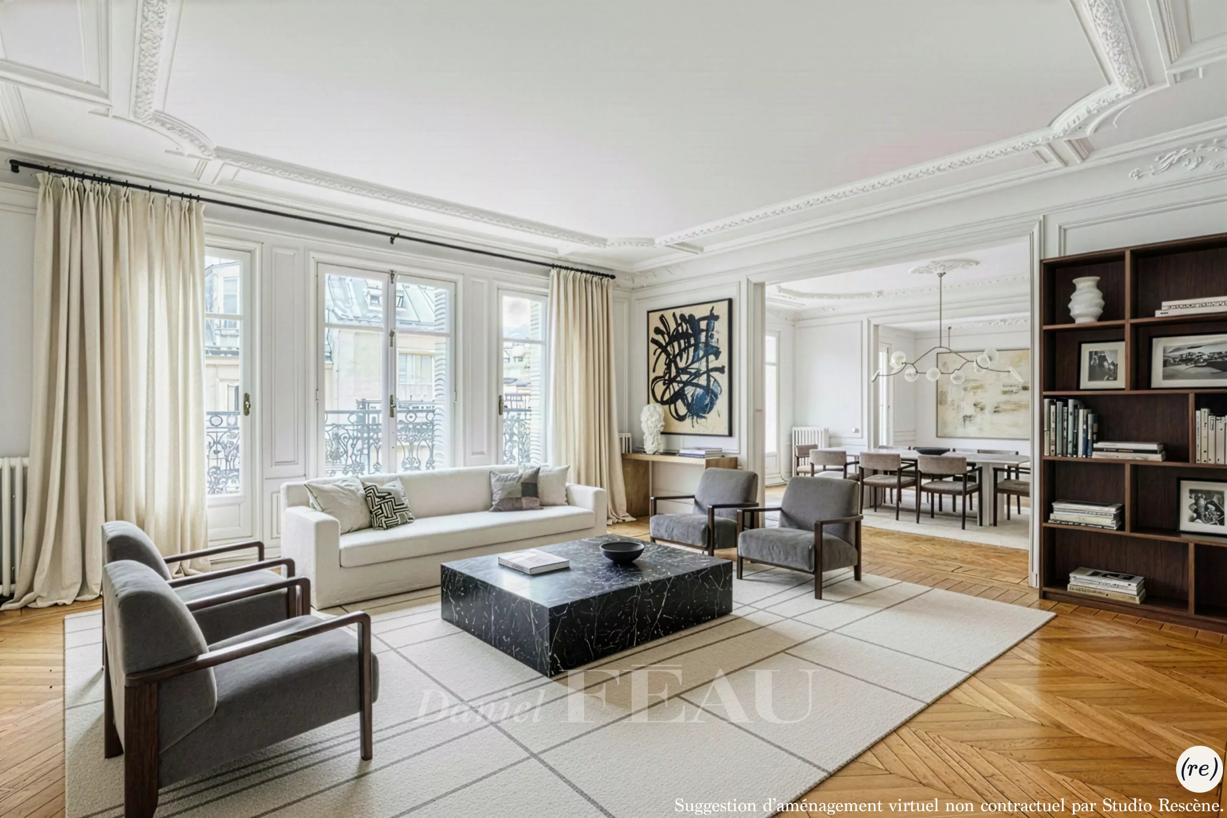 Paris XVIe - Place Victor Hugo - Vue panoramique - Balcons.