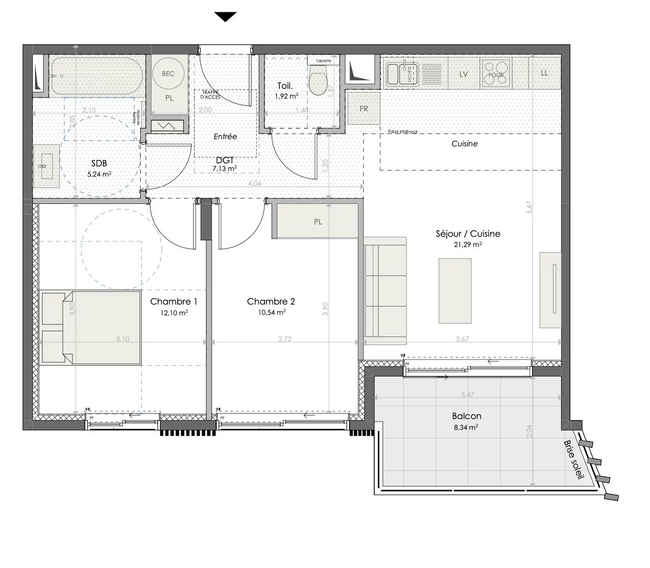 Appartement moderne à Èze avec piscine commune