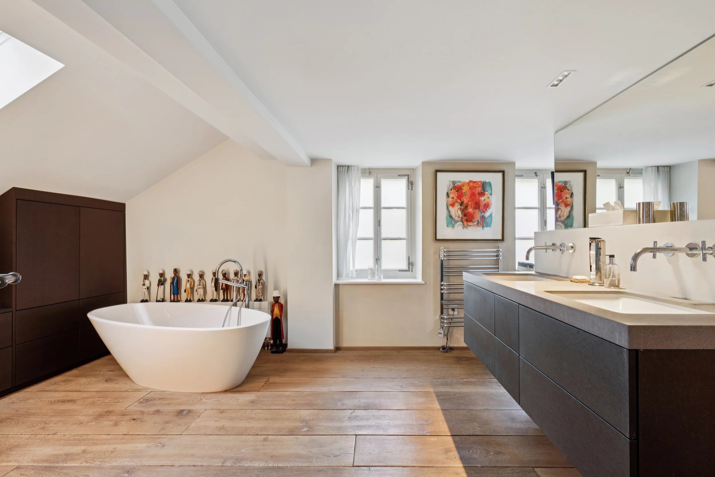 Historic half-timbered house with modern interior design