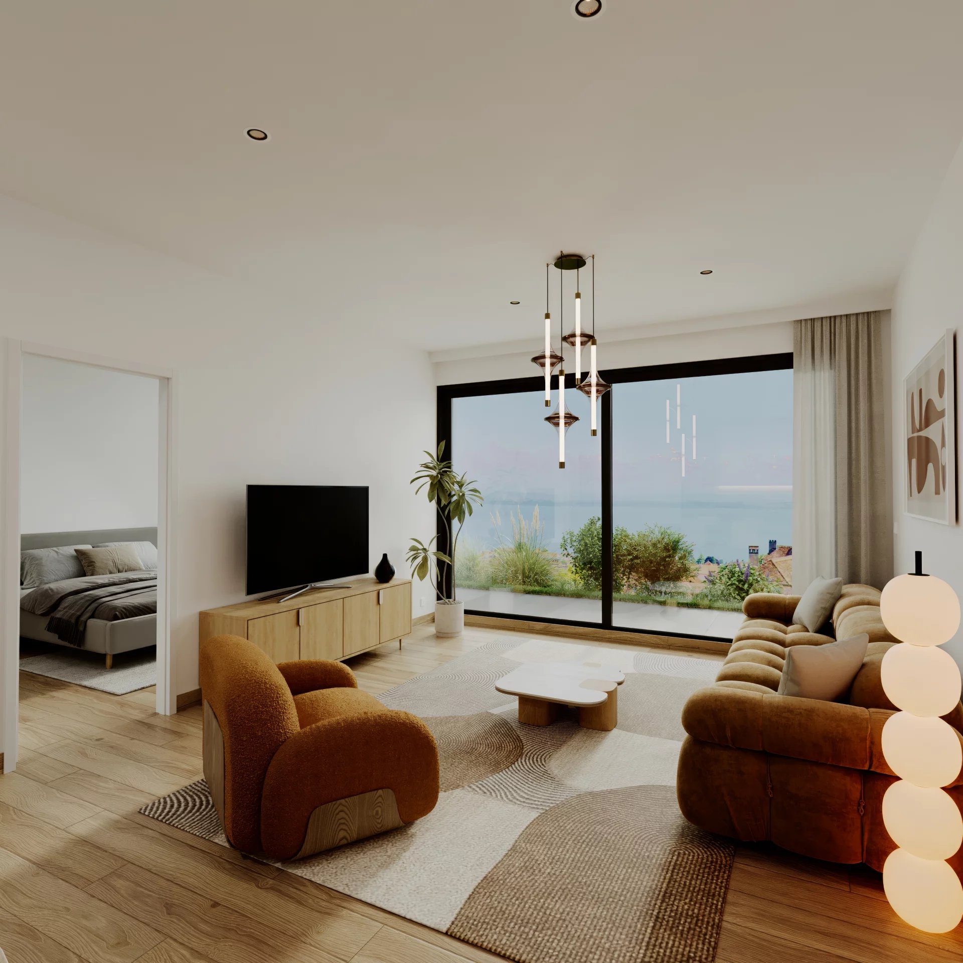 Appartement de 2.5 pièces à Corcelles avec vue lac et alpes