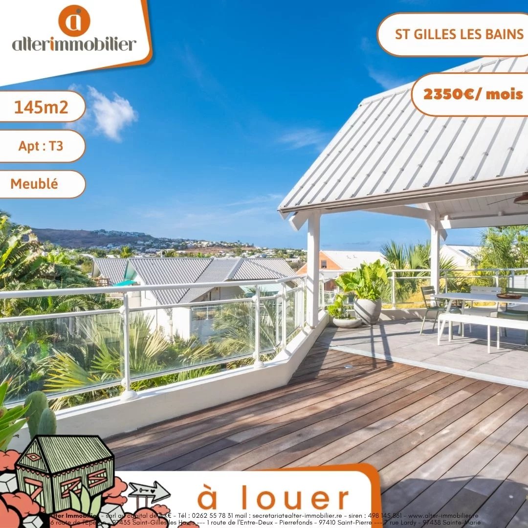 A LOUER - T3 MEUBLE DE STANDING 145m2 - ST GILLES LES BAINS