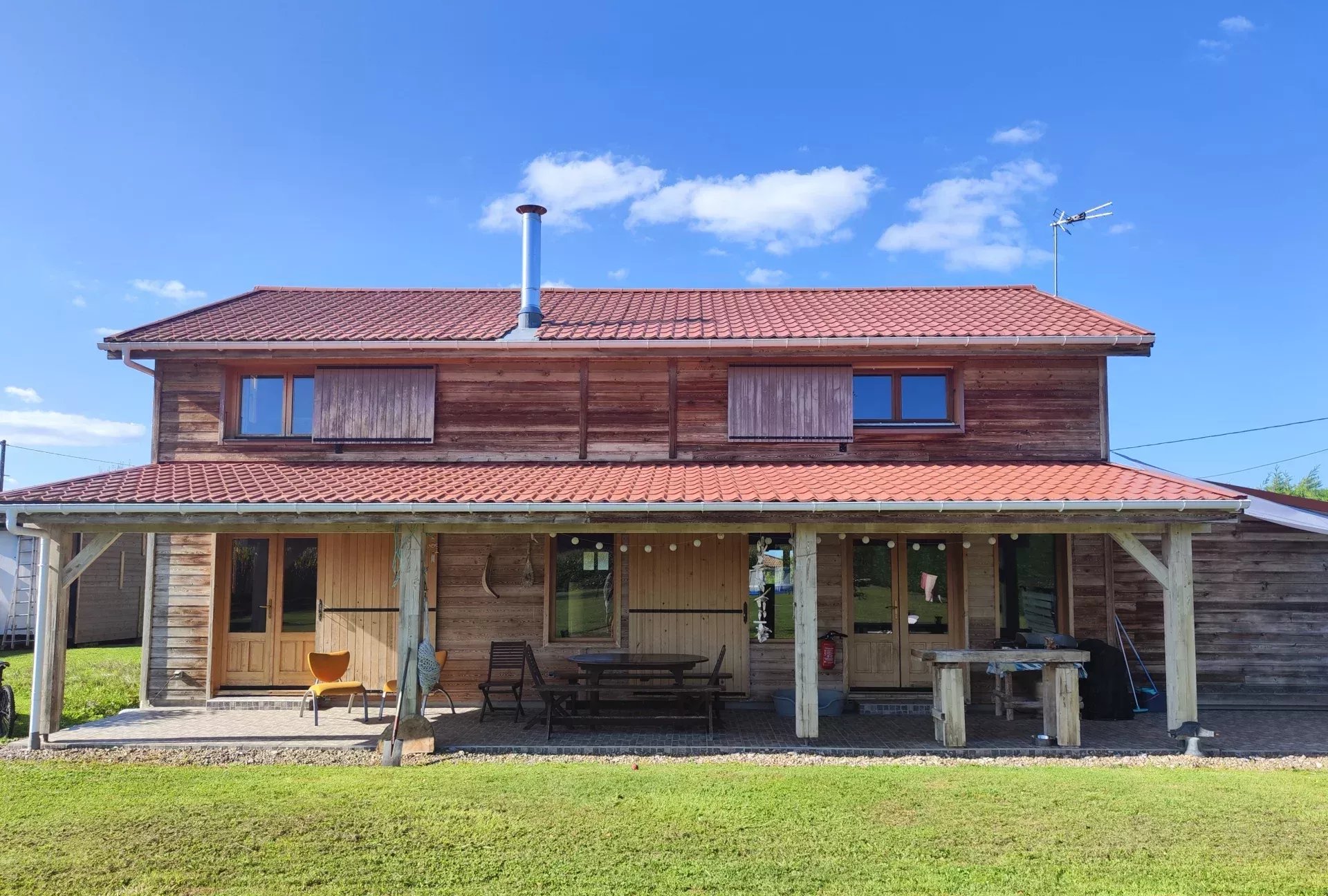 Beautiful wooden house in a peaceful environment