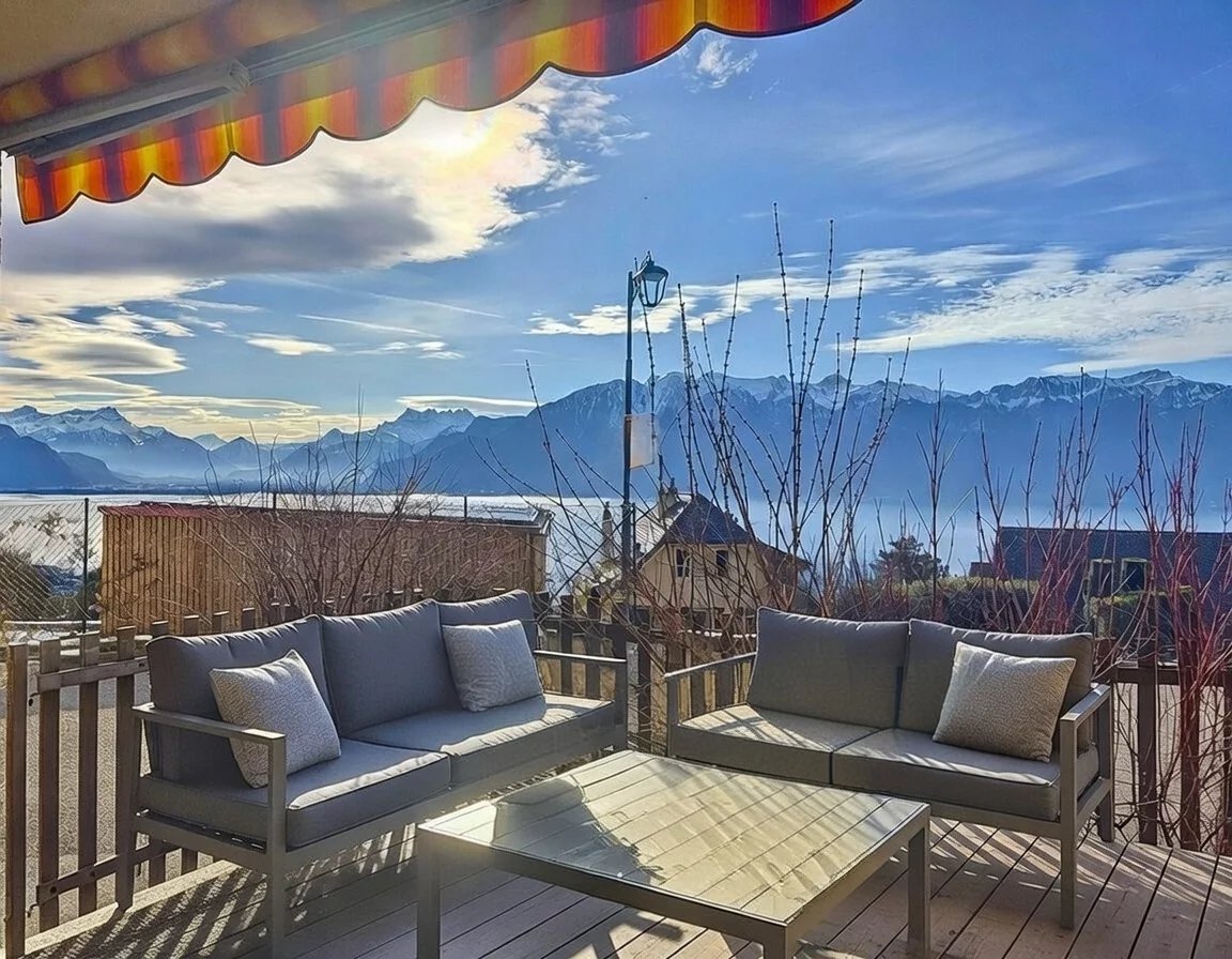 Vue sur le Léman à quelques minutes du funiculaire !