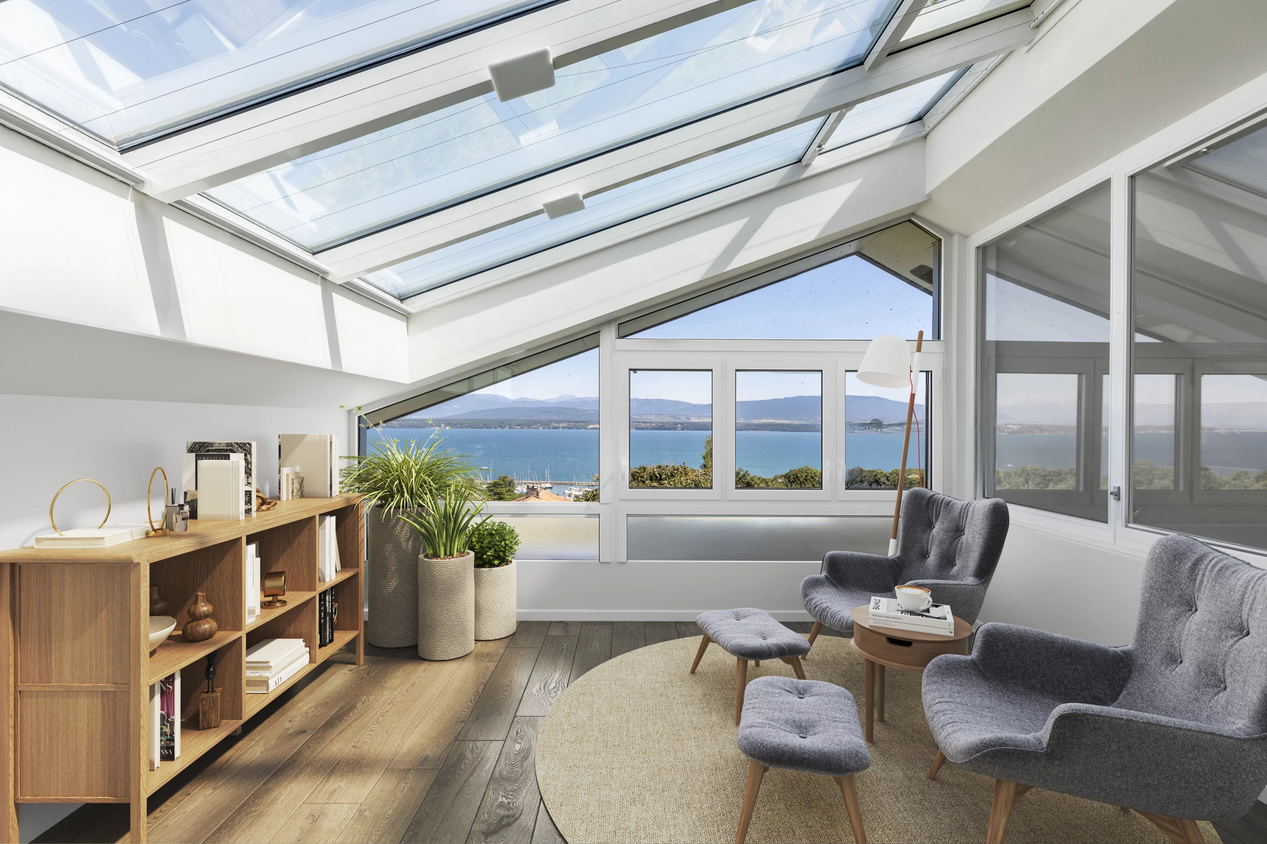 Belle villa avec piscine et vue panoramique sur le Léman et les Alpes