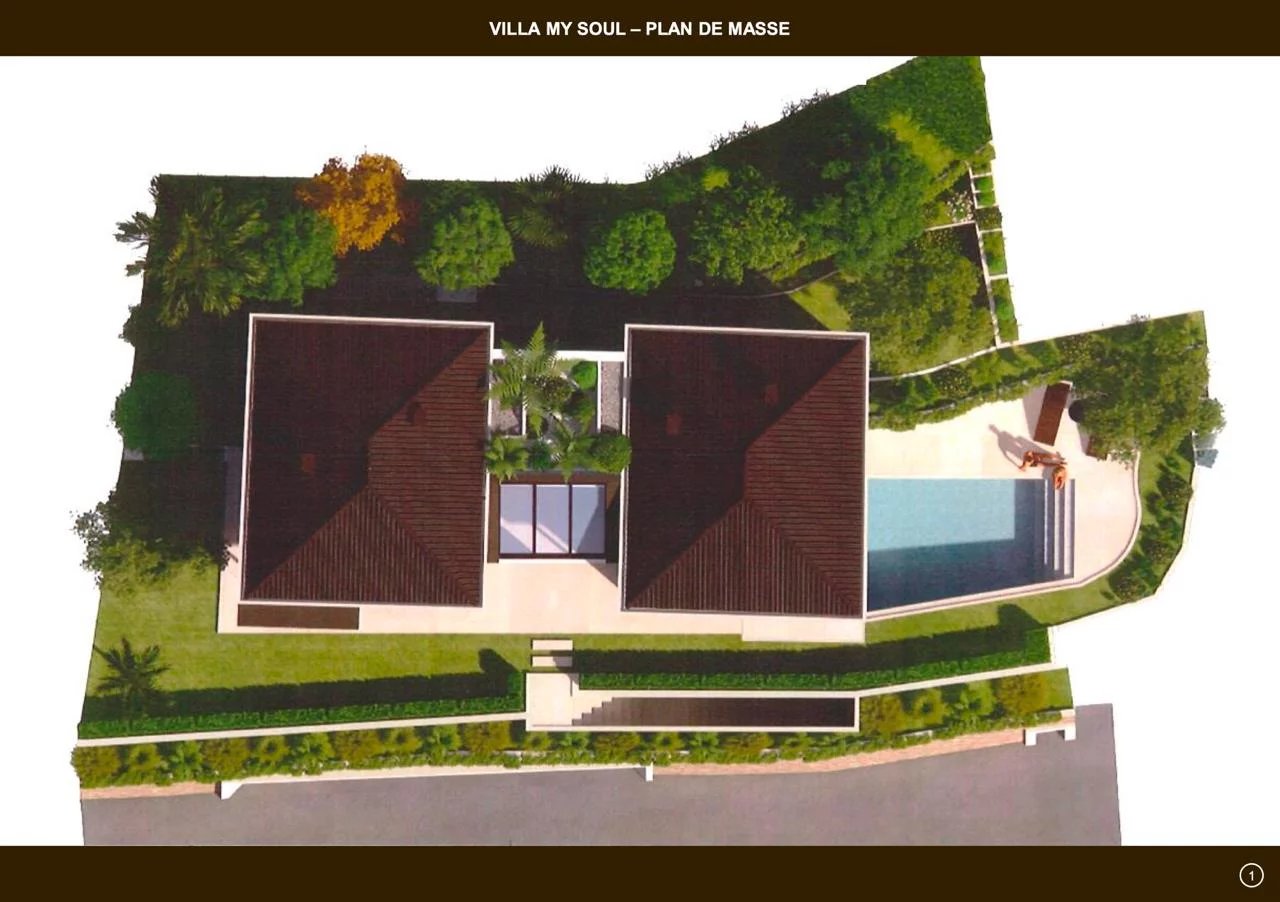 Roquebrune Cap Martin, limite Principauté de Monaco, projet villa 400 m2  garage 100 m2, piscine