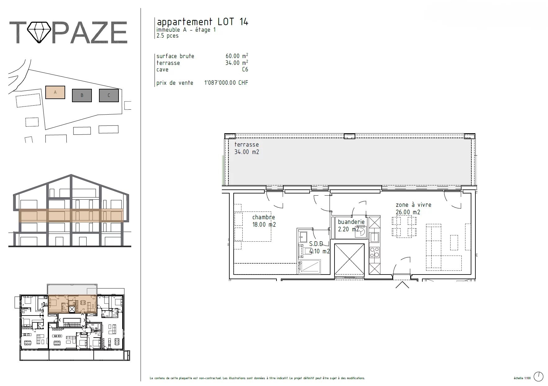 Appartement de standing 2.5 pièces à Crans-Montana