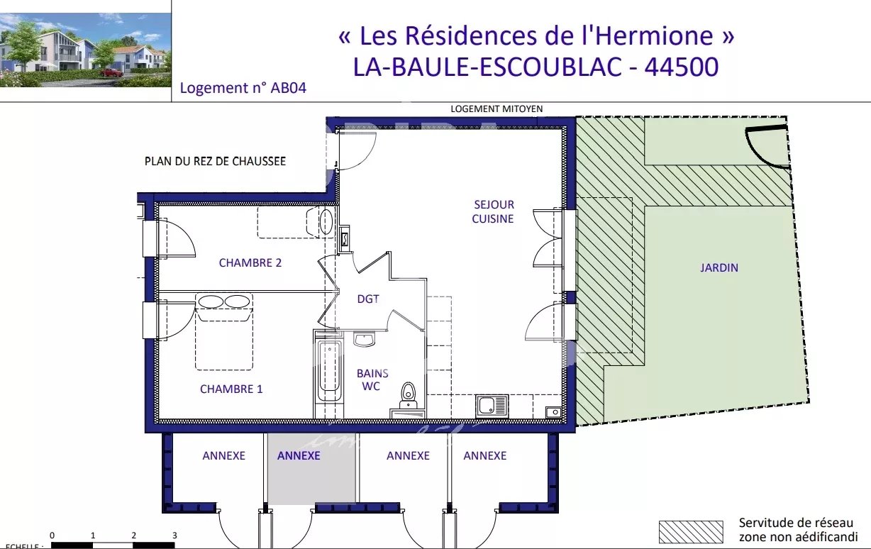 LA BAULE - T3 de 60 m² hab.