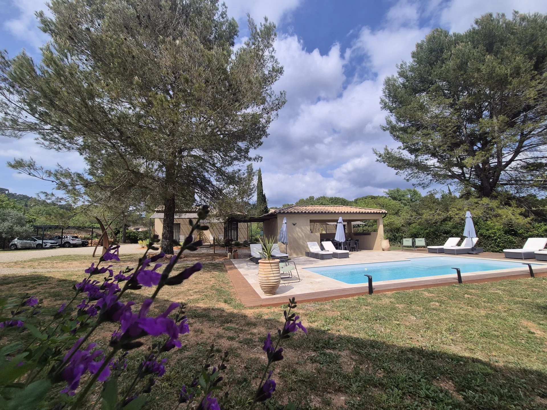 Villa and 4 gites in Cotignac, unique layout with pool house and pool