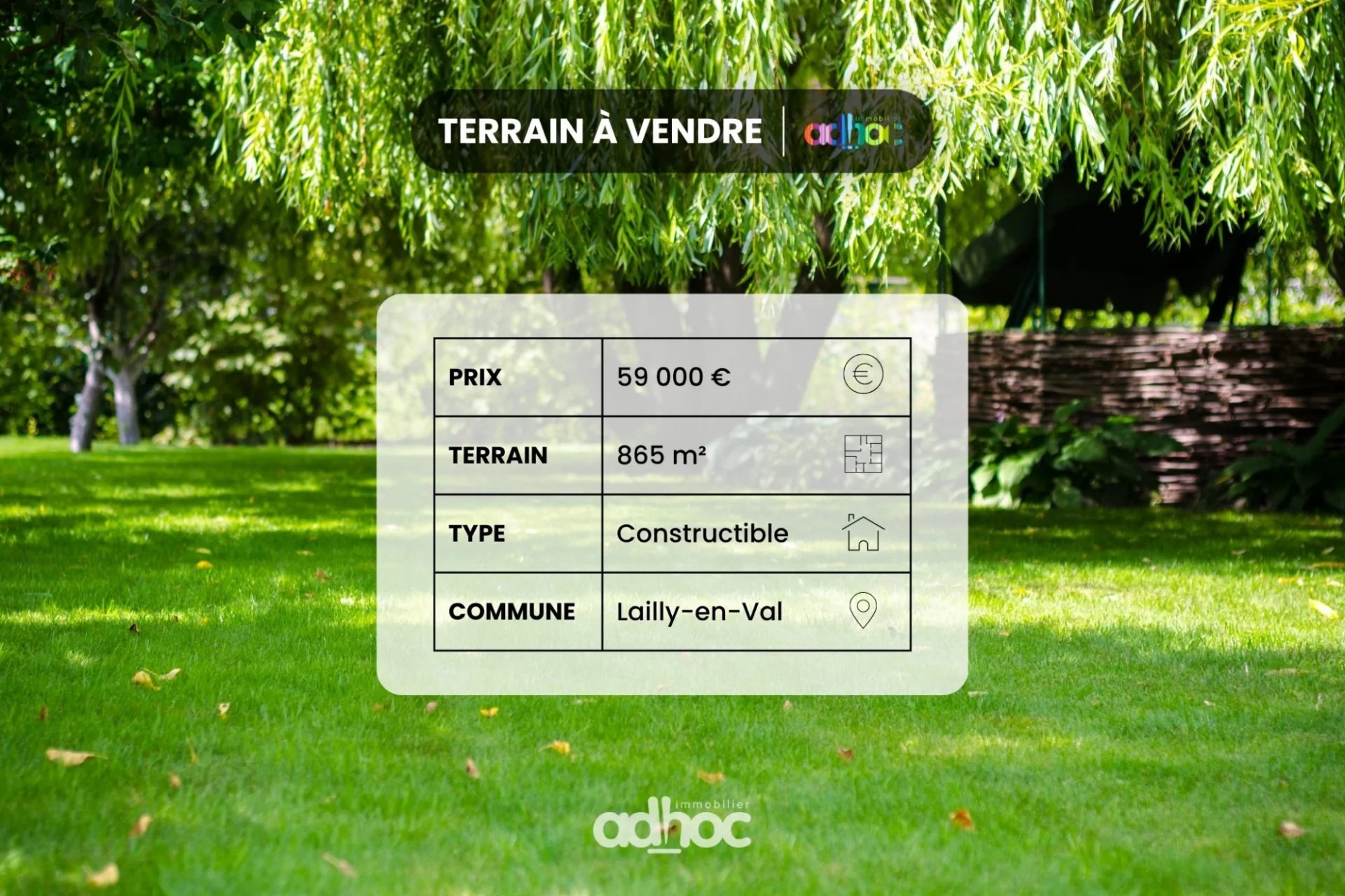 Vente Terrain constructible Lailly-en-Val