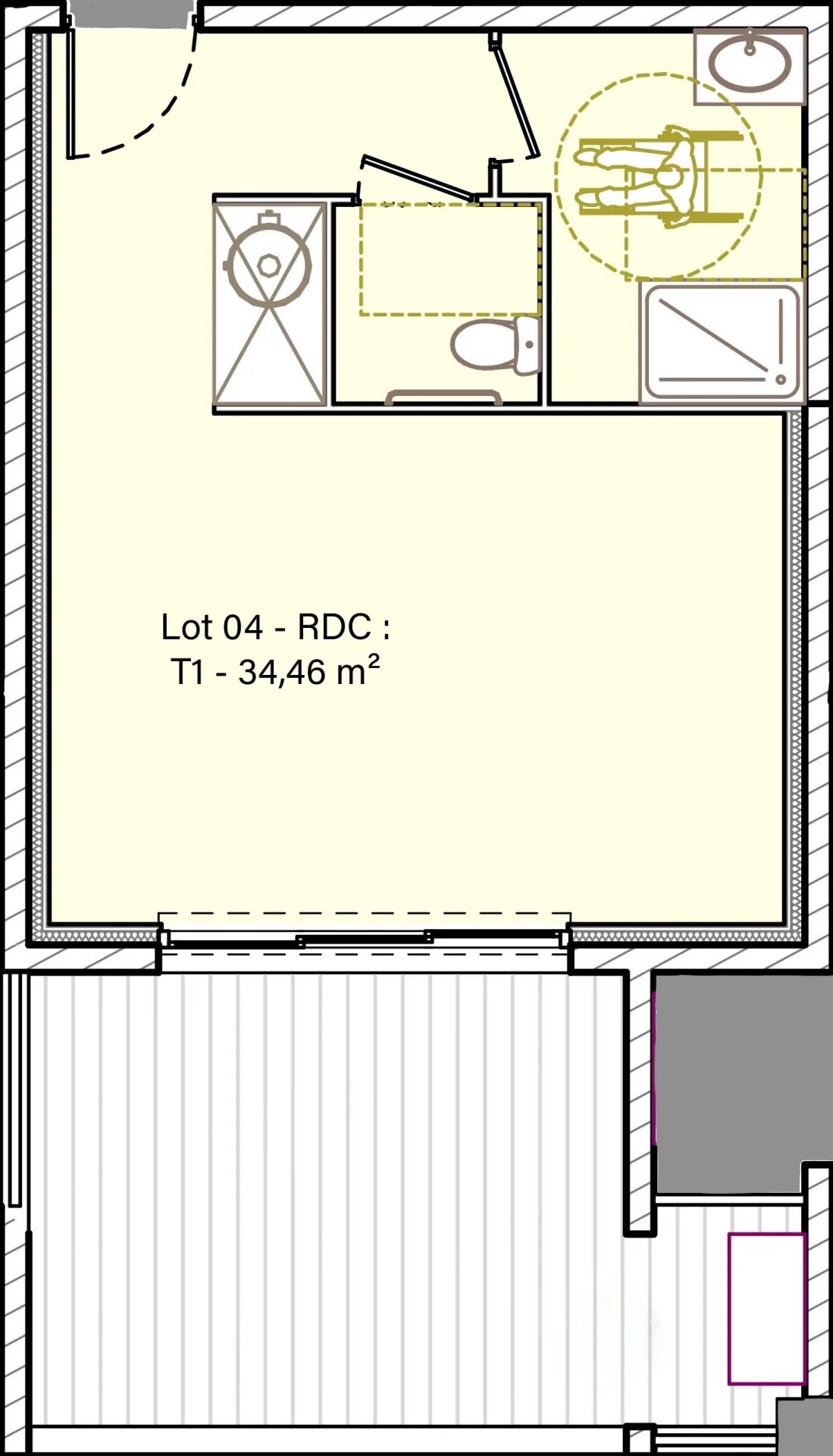 Solenzara : Appartement T1 de standing avec terrasse, vue mer