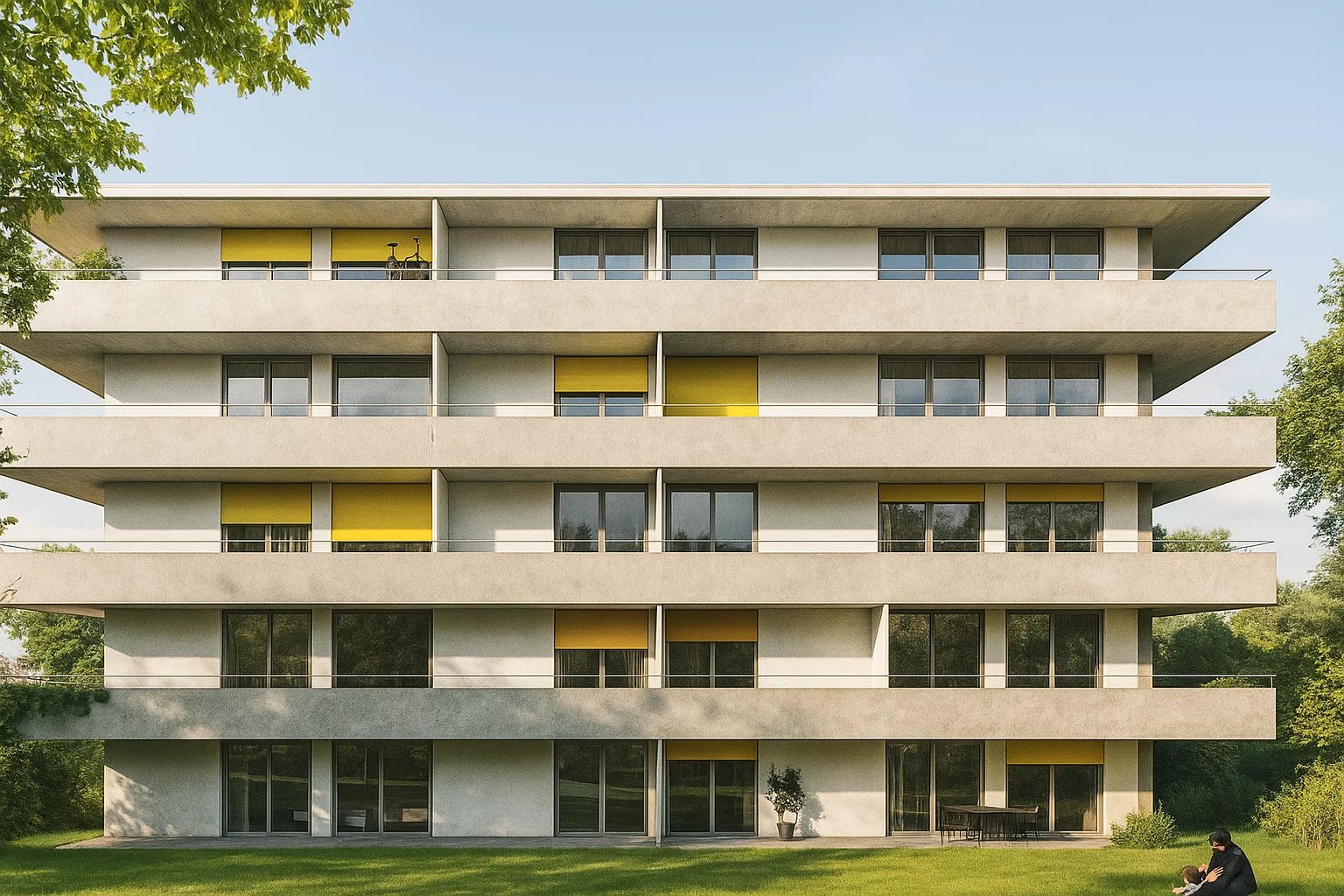 Élégance contemporaine face au golf
