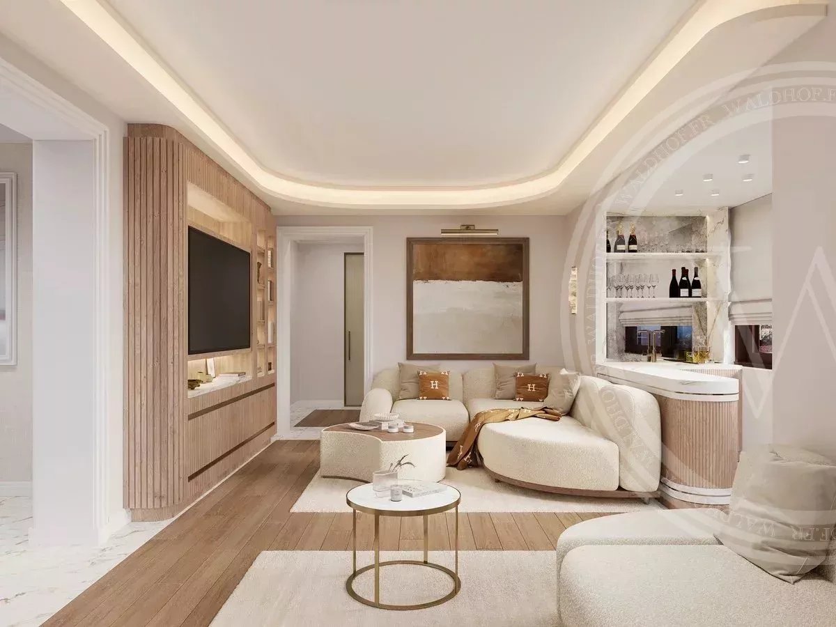 Exquis appartement de 3 chambres entièrement rénové avec vue sur la mer et le casino dans la résidence Riviera de Monte-Carlo