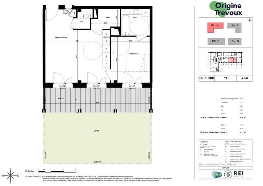 Appartement T2 46 m² - À partir de 208 000 € TTC