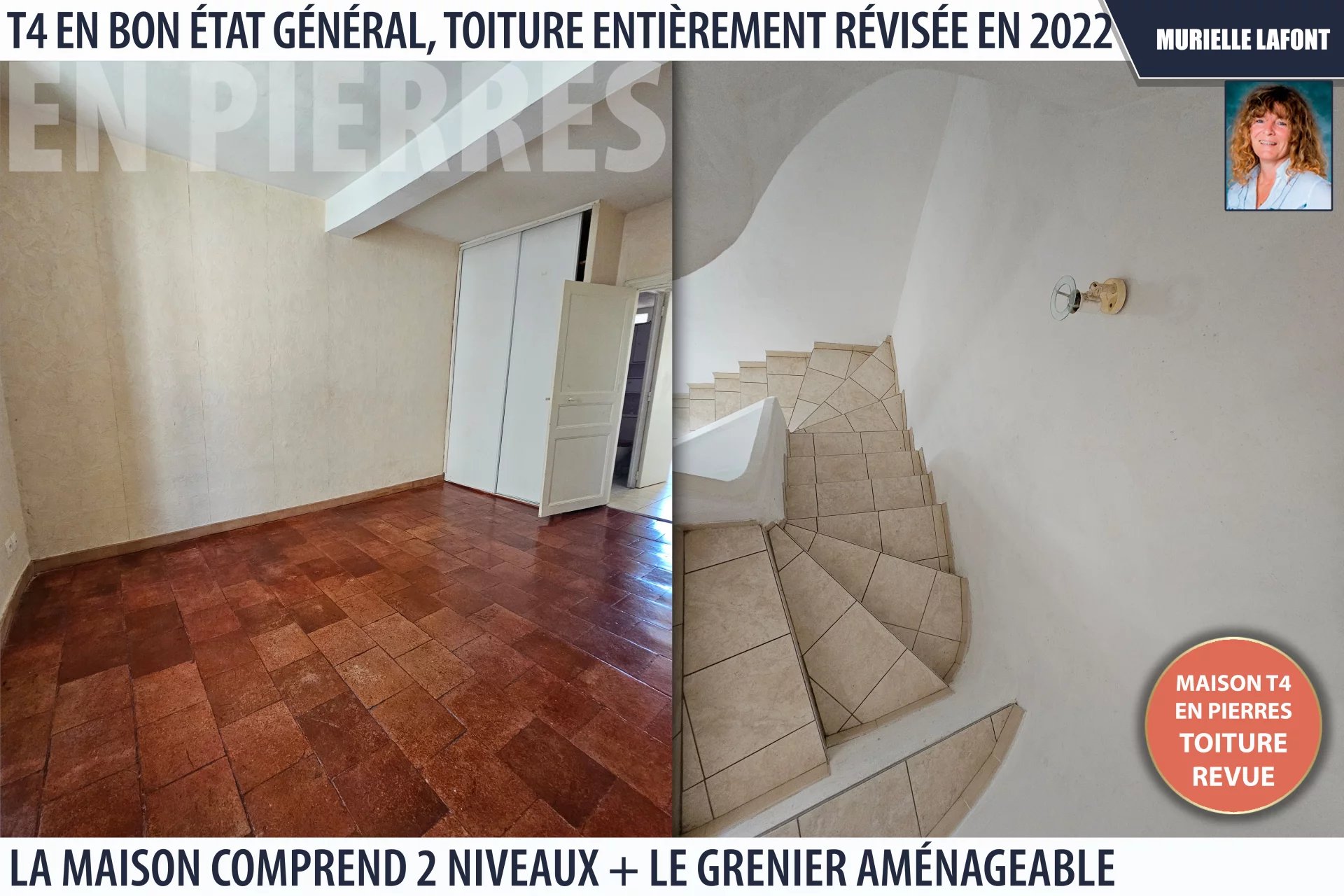 Maison de village en pierres T4 en bon état général