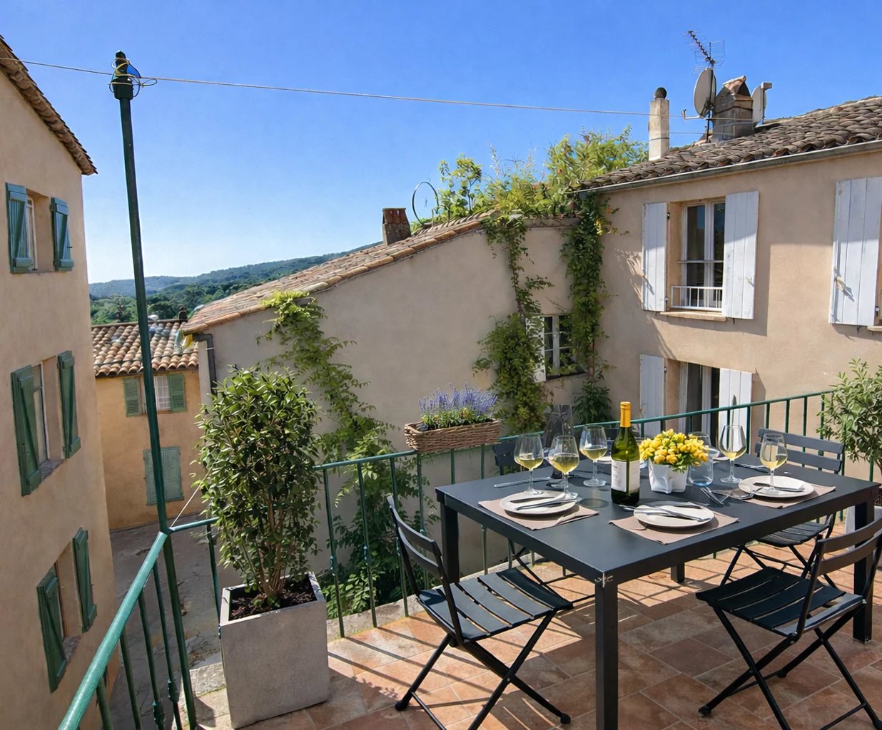 Bijou au cur de Ramatuelle avec balcon plein sud