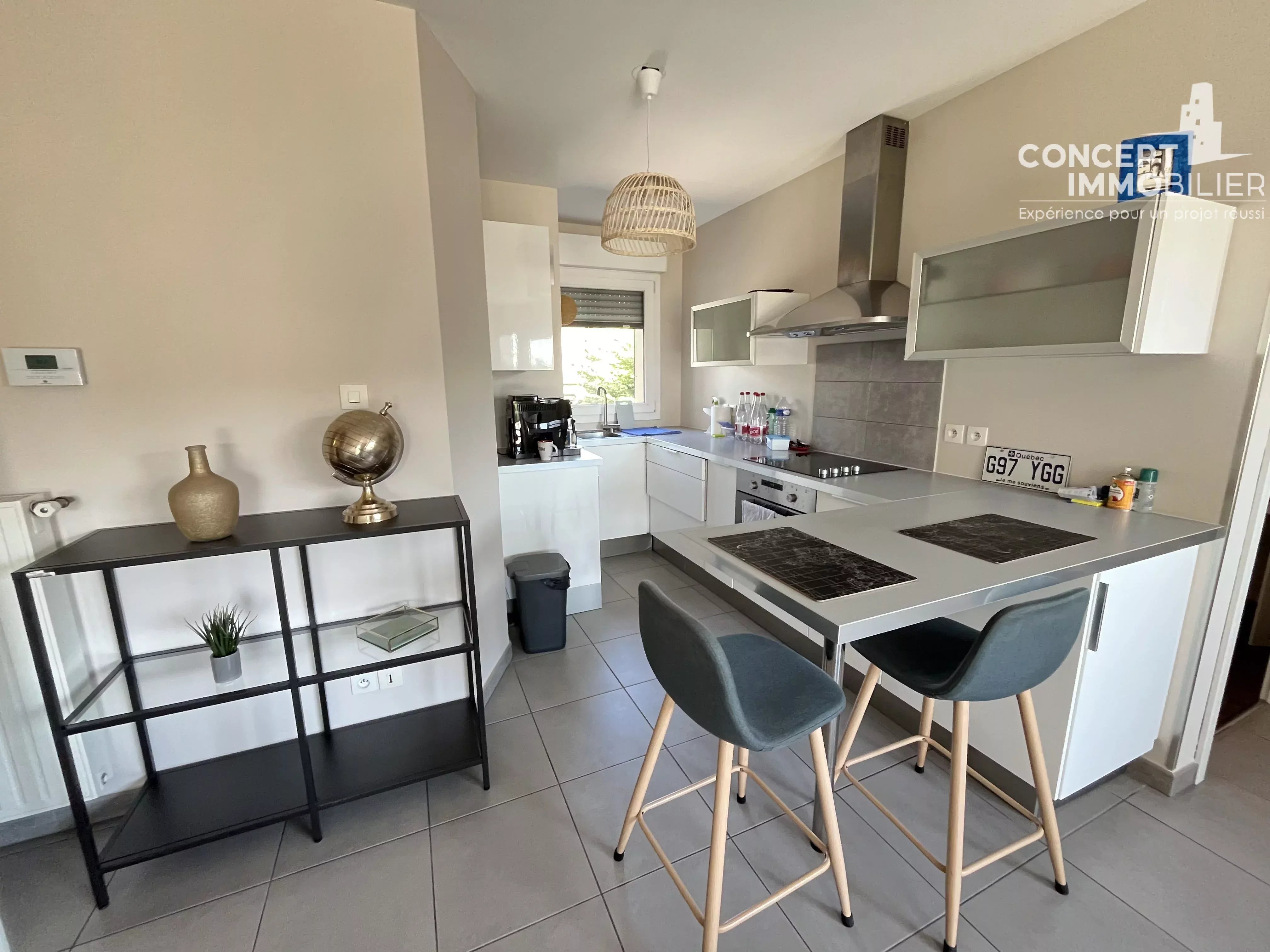 Appartement meublé F3 de 60 m² avec terrasse, garage et cave à Terville