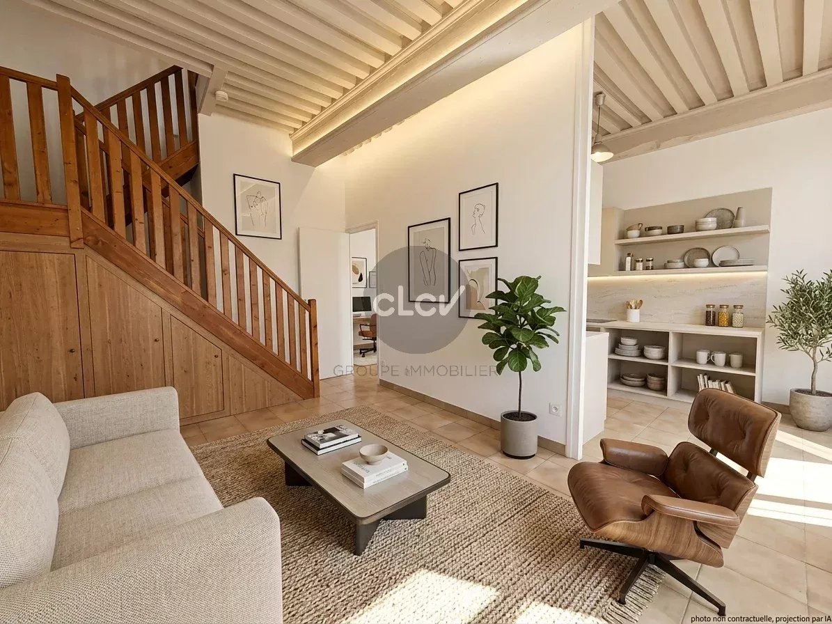 Caluire-et-Cuire – T3 duplex avec plafond à la française et vue sur le Rhône