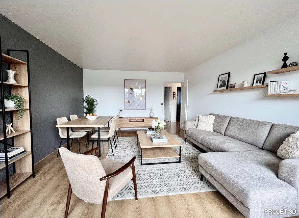 Dans résidence calme et arborée bel appartement en dernier étage avec vue dégagée : F4 de 84m² comprenant ...