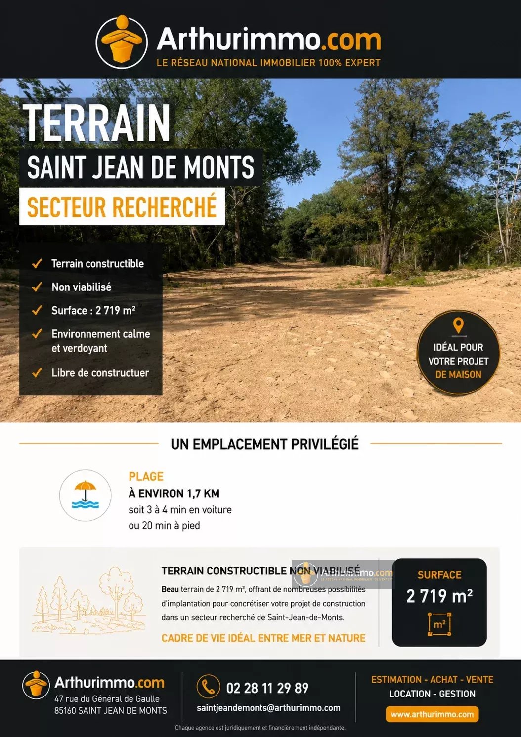 Terrain constructible de 2719 m2
