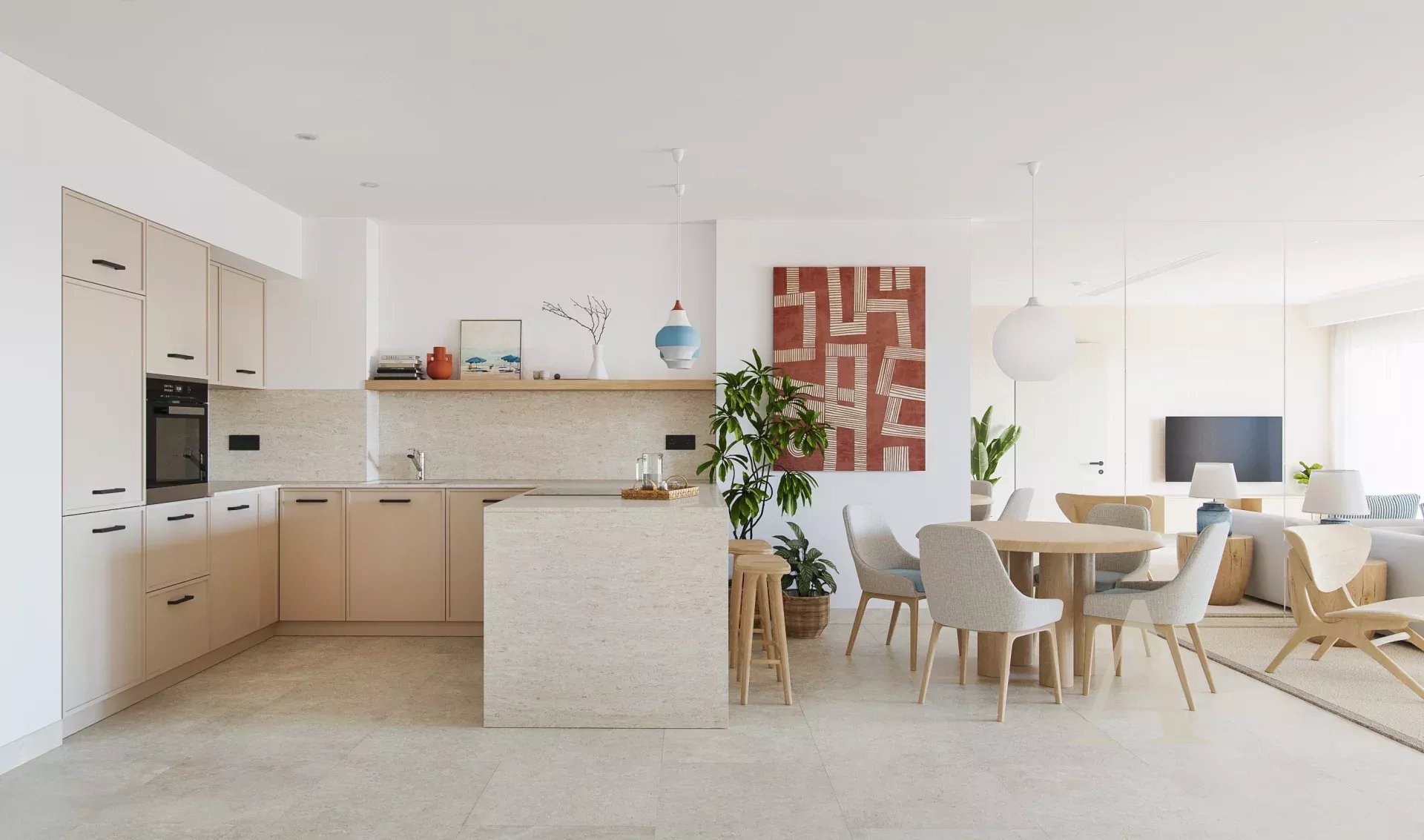 Elegant 1-Bedroom Apartment, Sea View in Tigné Point