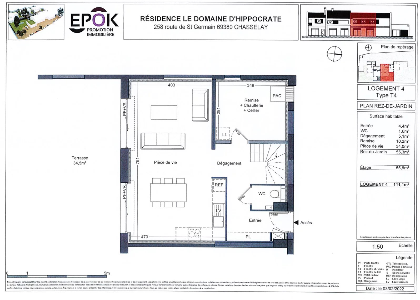 T4 duplex de 111 m² avec terrasse et jardin
